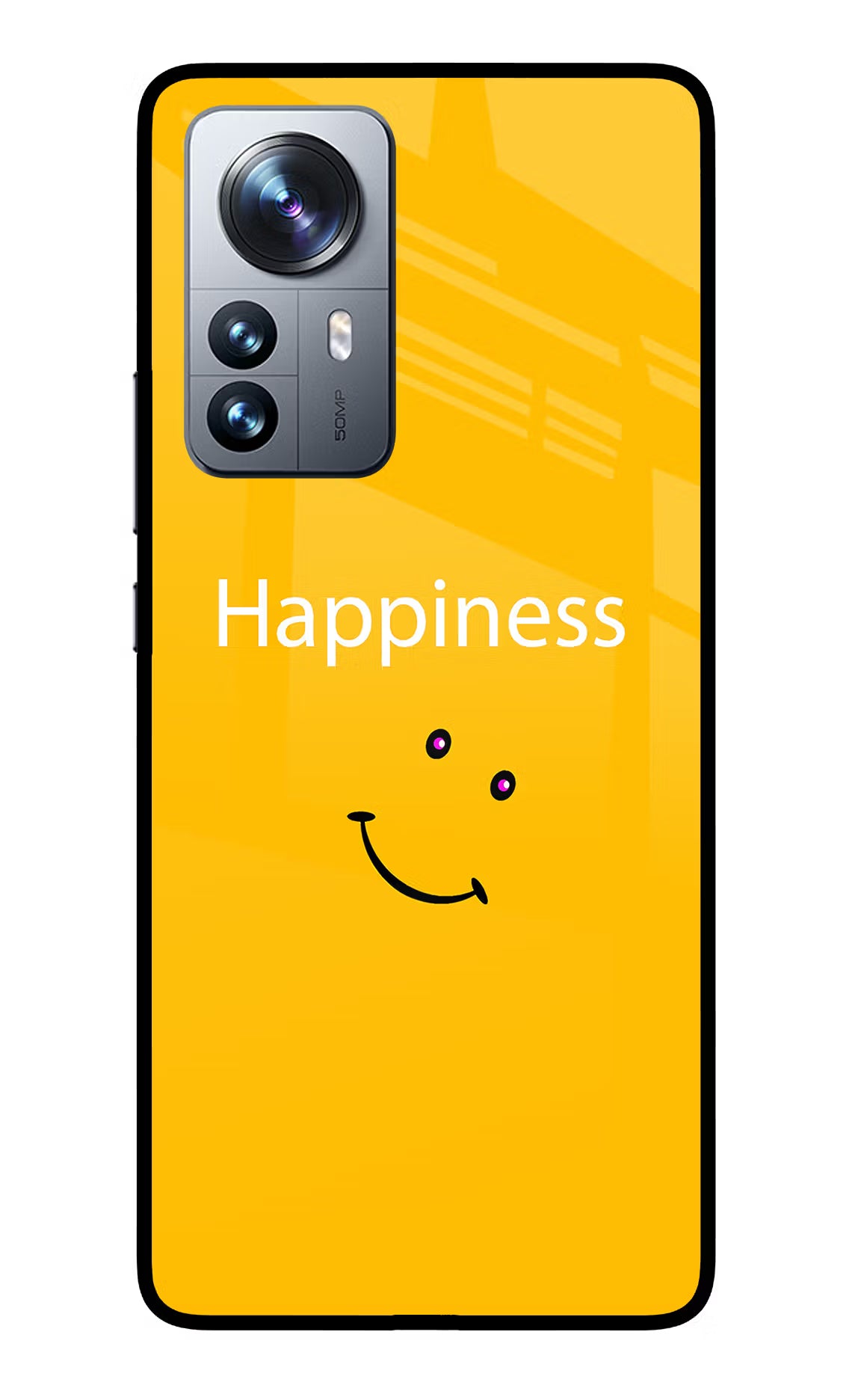Happiness With Smiley Mi 12 Pro 5G Back Cover - Happiness With Smiley Mi 12 Pro 5G Glass Case Back Cover by Casekaro Happiness With Smiley Mi 12 Pro 5G Glass Case Back Cover by Casekaro