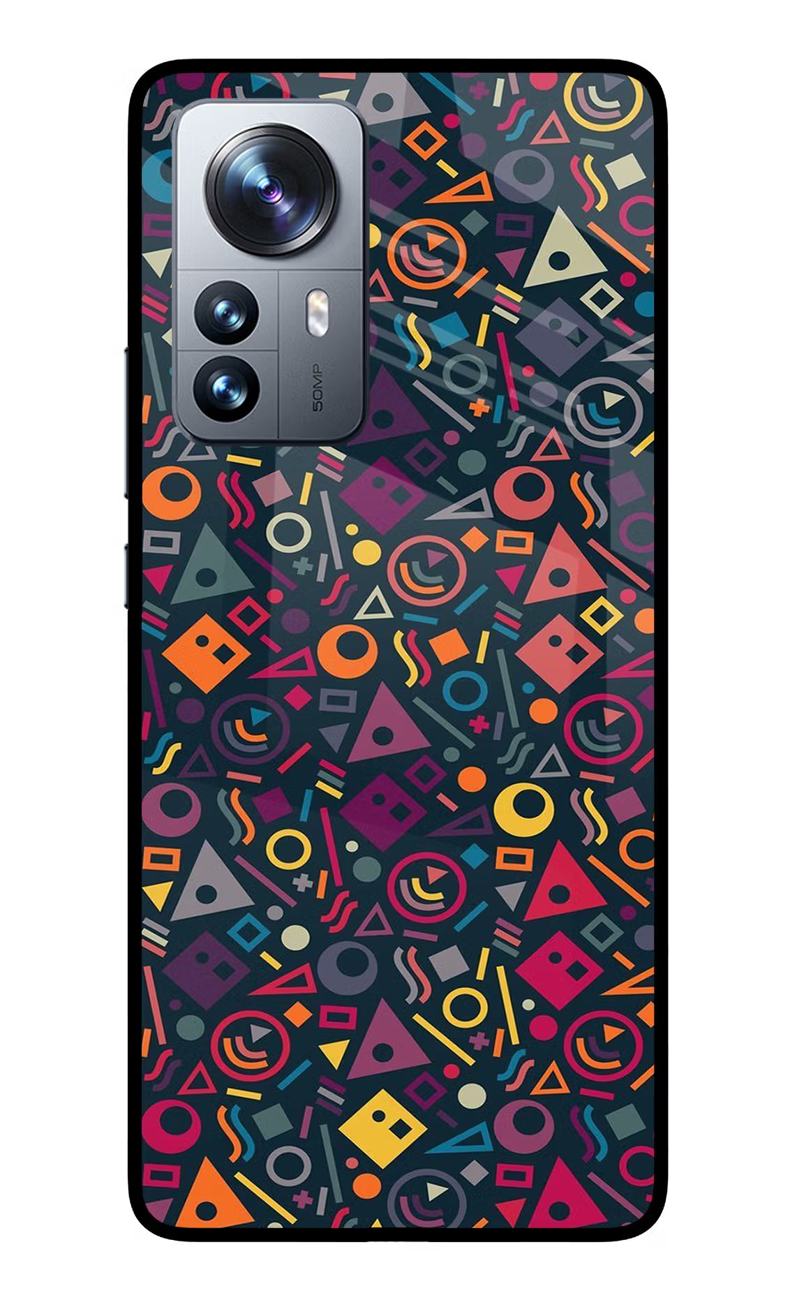 Geometric Abstract Mi 12 Pro 5G Back Cover - Geometric Abstract Mi 12 Pro 5G Glass Case Back Cover by Casekaro Geometric Abstract Mi 12 Pro 5G Glass Case Back Cover by Casekaro