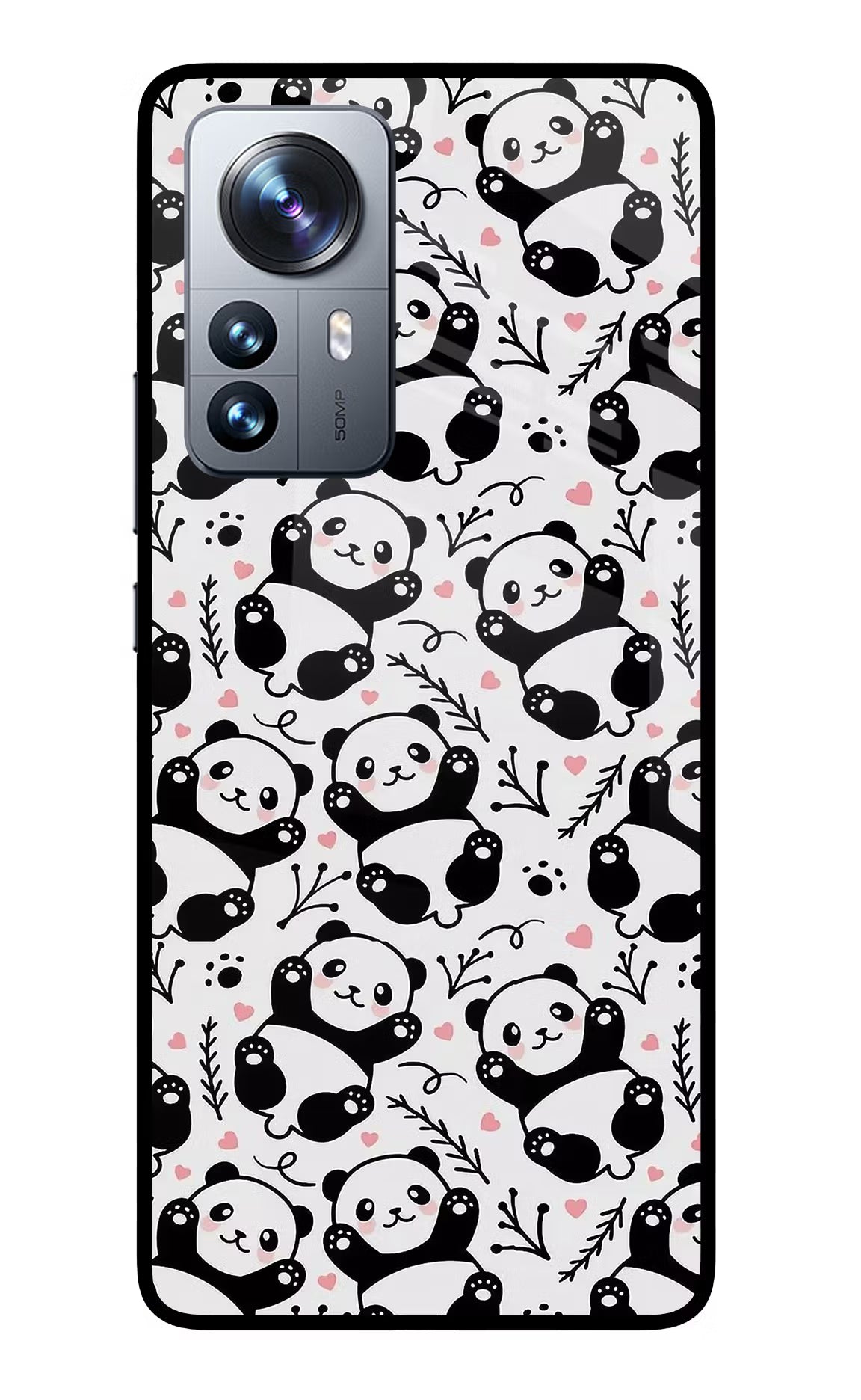 Cute Panda Mi 12 Pro 5G Back Cover - Cute Panda Mi 12 Pro 5G Glass Case Back Cover by Casekaro Cute Panda Mi 12 Pro 5G Glass Case Back Cover by Casekaro