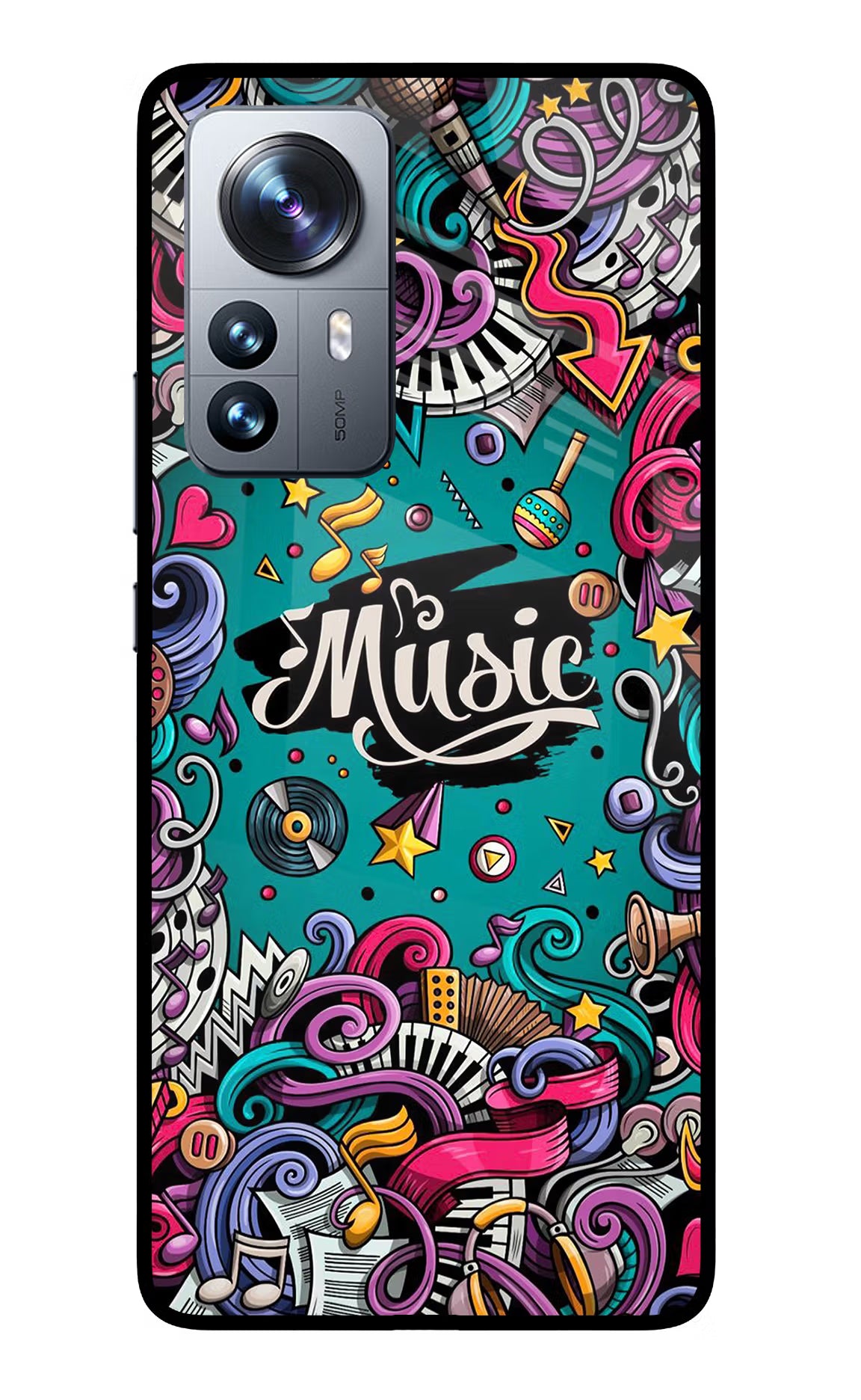 Music Graffiti Mi 12 Pro 5G Glass Case - Music Graffiti Mi 12 Pro 5G Glass Case Music Graffiti Mi 12 Pro 5G Glass Case