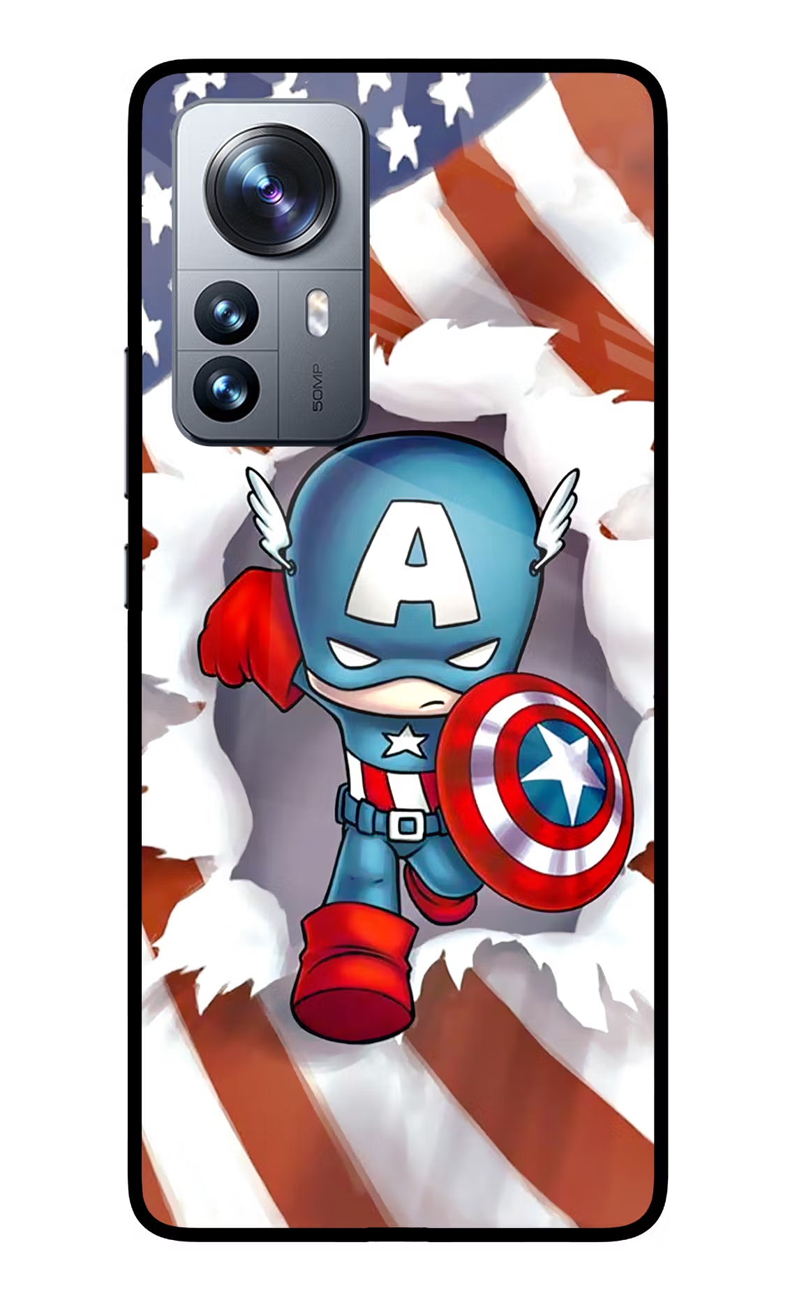 Captain America Mi 12 Pro 5G Glass Case - Captain America Mi 12 Pro 5G Glass Case Captain America Mi 12 Pro 5G Glass Case