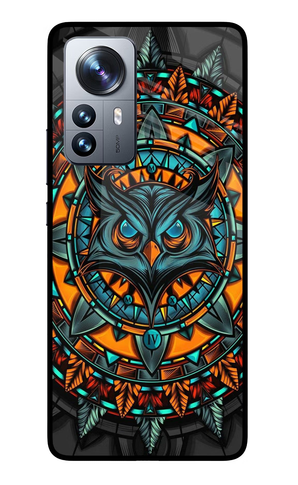 Angry Owl Art Mi 12 Pro 5G Back Cover - Angry Owl Art Mi 12 Pro 5G Glass Case Back Cover by Casekaro Angry Owl Art Mi 12 Pro 5G Glass Case Back Cover by Casekaro