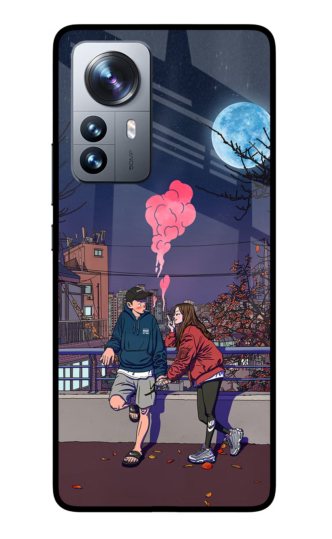 Chilling Couple Mi 12 Pro 5G Back Cover - Chilling Couple Mi 12 Pro 5G Glass Case Back Cover by Casekaro Chilling Couple Mi 12 Pro 5G Glass Case Back Cover by Casekaro