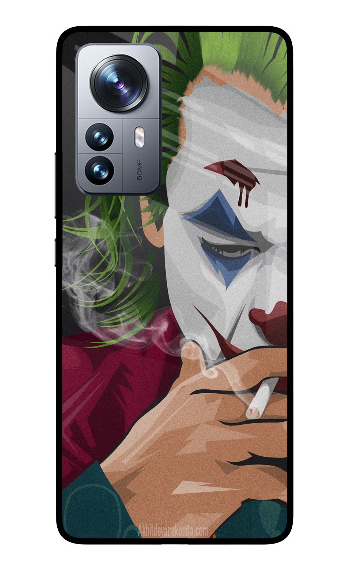 Joker Smoking Mi 12 Pro 5G Back Cover - Joker Smoking Mi 12 Pro 5G Glass Case Back Cover by Casekaro Joker Smoking Mi 12 Pro 5G Glass Case Back Cover by Casekaro