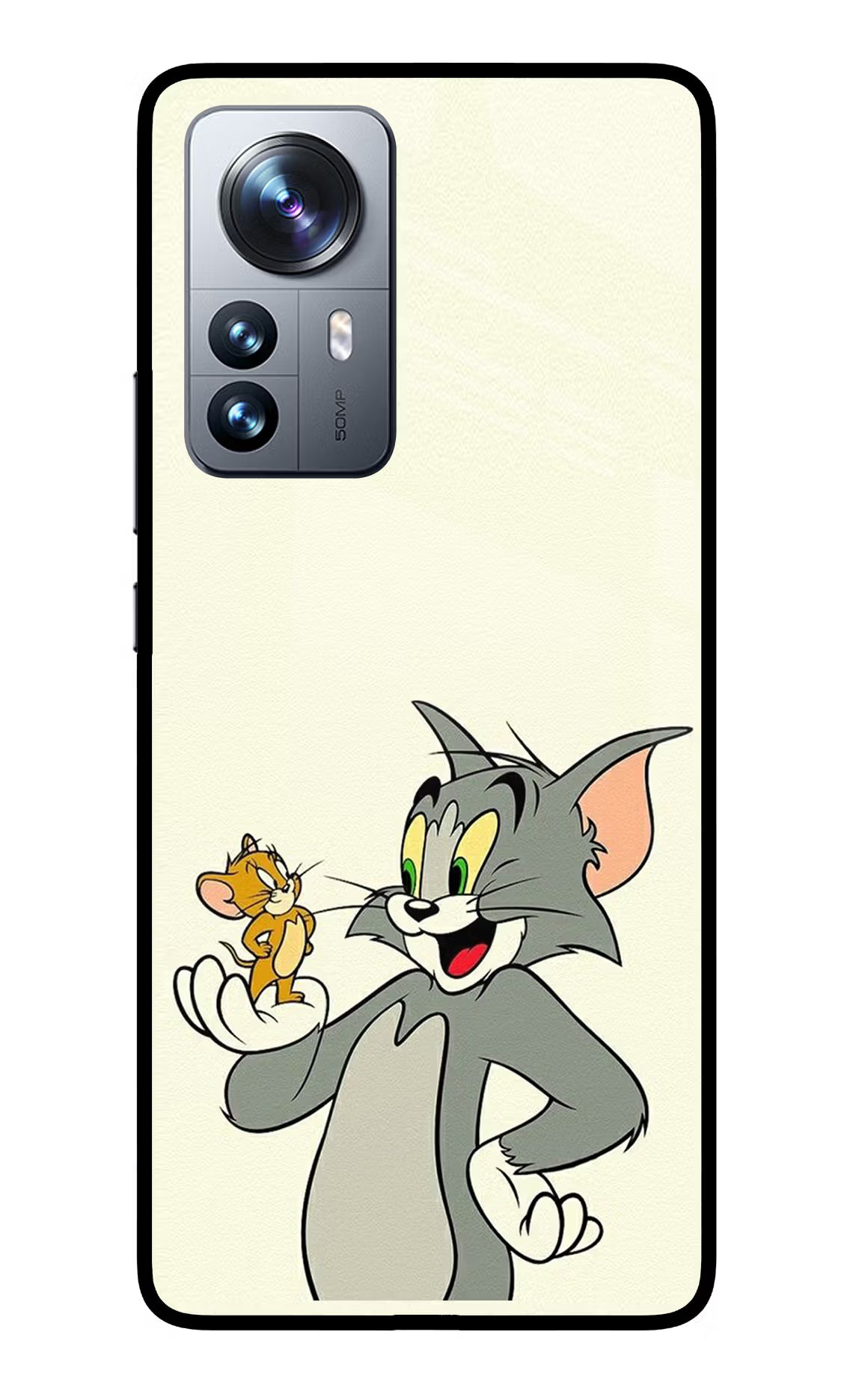 Tom & Jerry Mi 12 Pro 5G Glass Case Back Cover by Casekaro