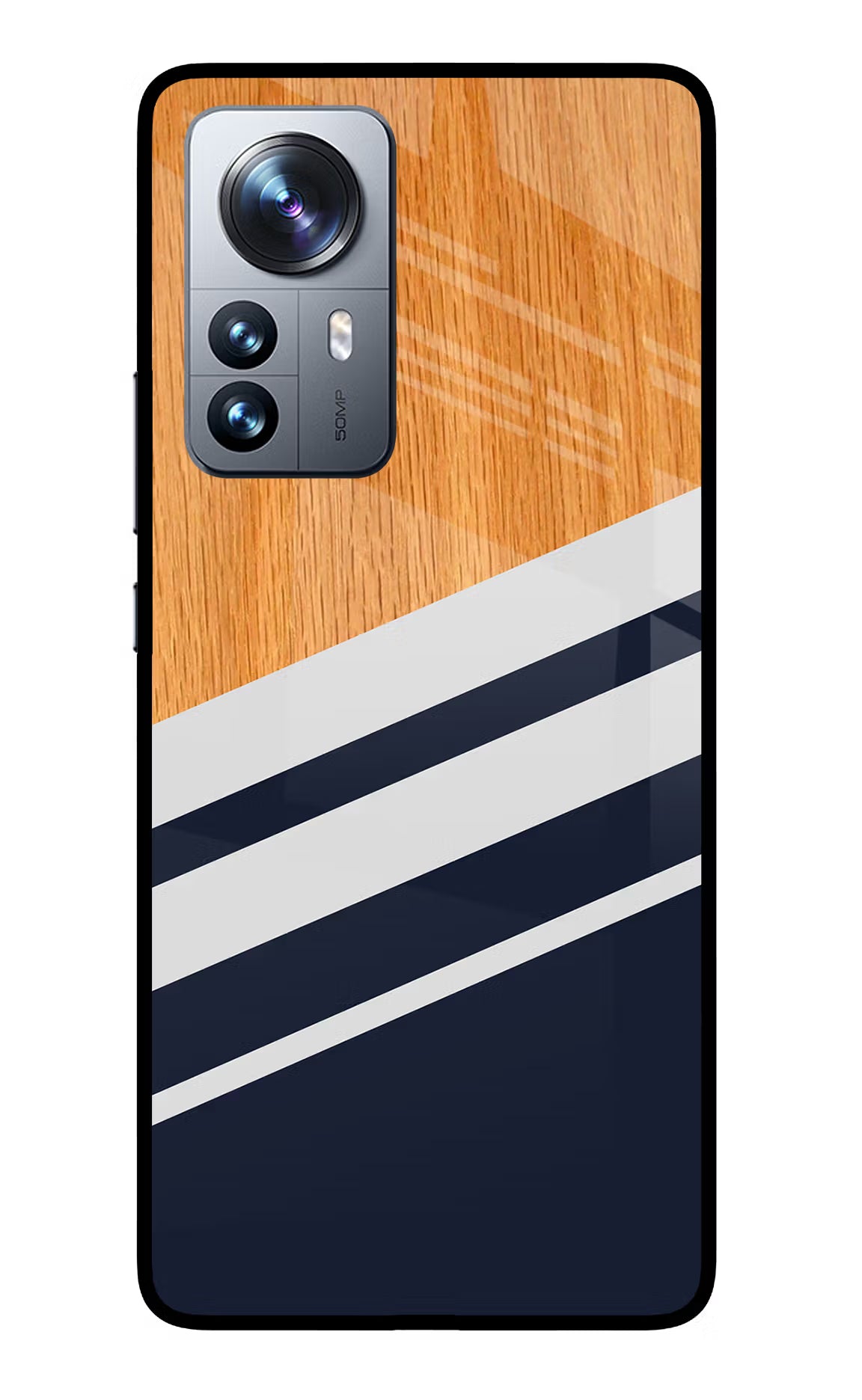 Blue and white wooden Mi 12 Pro 5G Glass Case - Blue and white wooden Mi 12 Pro 5G Glass Case Blue and white wooden Mi 12 Pro 5G Glass Case