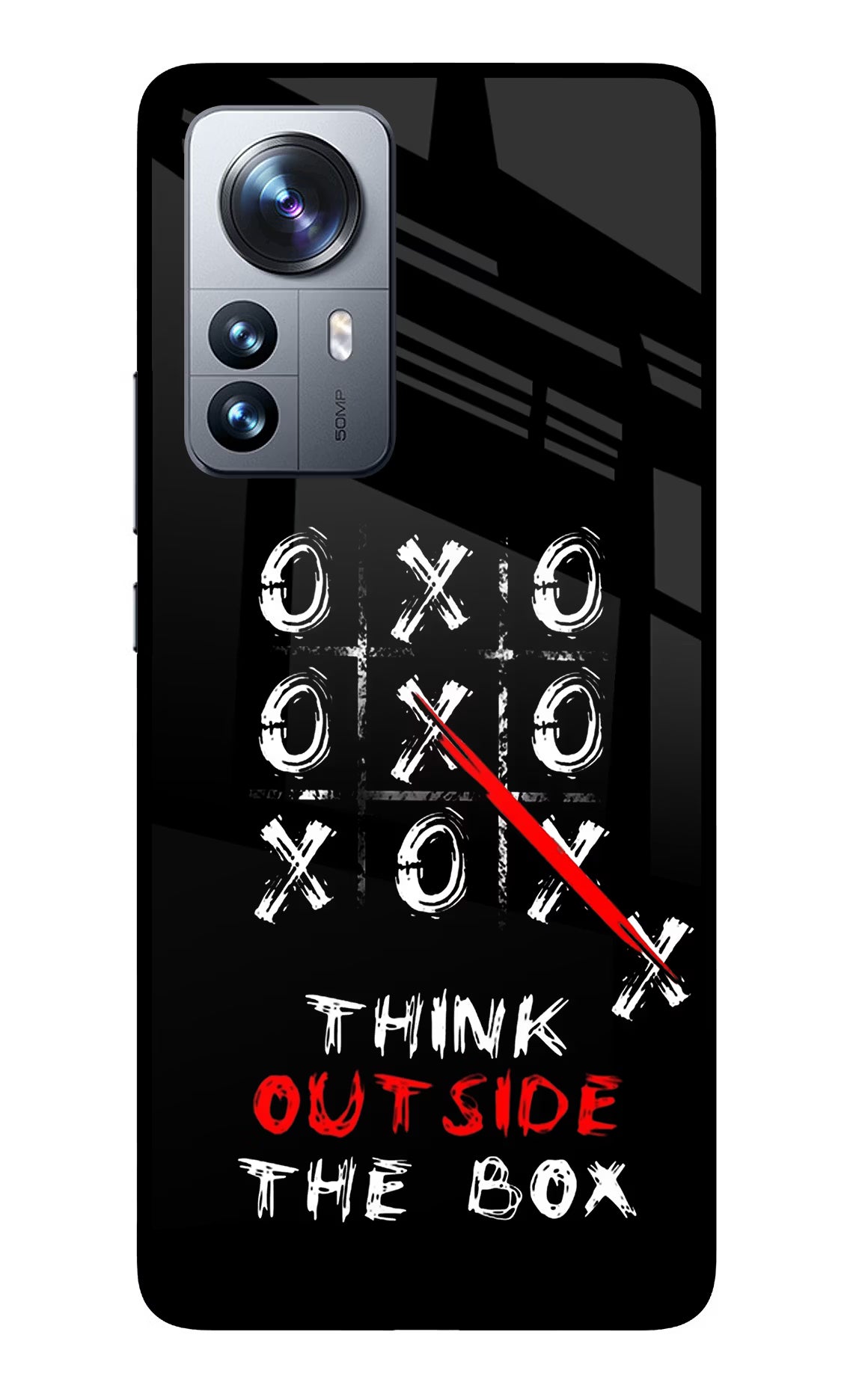 Think out of the BOX Mi 12 Pro 5G Back Cover - Think out of the BOX Mi 12 Pro 5G Glass Case Back Cover by Casekaro Think out of the BOX Mi 12 Pro 5G Glass Case Back Cover by Casekaro