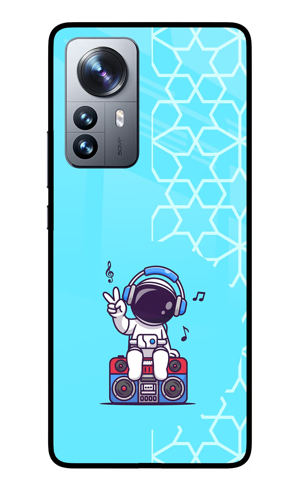 Cute Astronaut Chilling Mi 12 Pro 5G Back Cover - Cute Astronaut Chilling Mi 12 Pro 5G Glass Case Back Cover by Casekaro Cute Astronaut Chilling Mi 12 Pro 5G Glass Case Back Cover by Casekaro