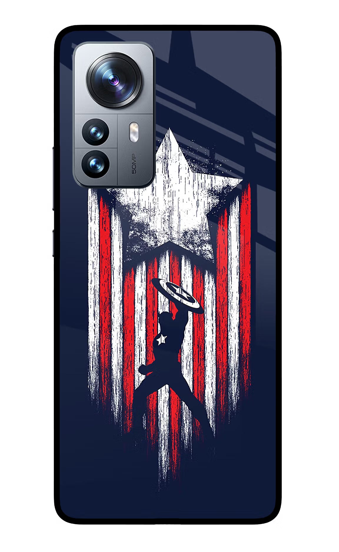 Captain America Marvel Art Mi 12 Pro 5G Back Cover - Captain America Marvel Art Mi 12 Pro 5G Glass Case Back Cover by Casekaro Captain America Marvel Art Mi 12 Pro 5G Glass Case Back Cover by Casekaro