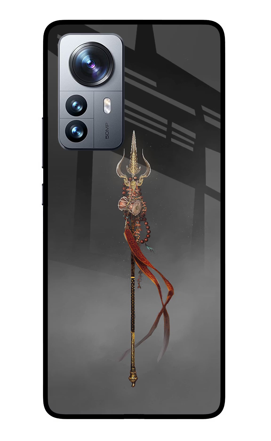 Shiv Trishul Mi 12 Pro 5G Back Cover - Shiv Trishul Mi 12 Pro 5G Glass Case Back Cover by Casekaro Shiv Trishul Mi 12 Pro 5G Glass Case Back Cover by Casekaro