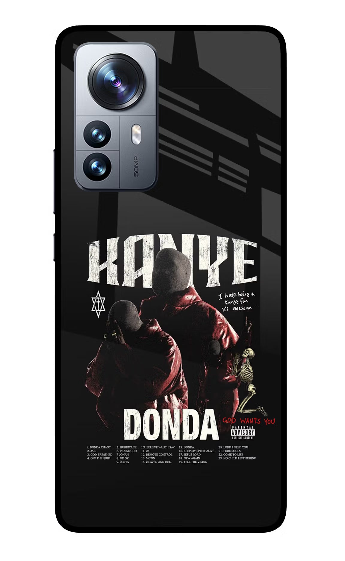 Donda Kanye West Mi 12 Pro 5G Back Cover - Donda Kanye West Mi 12 Pro 5G Glass Case Back Cover by Casekaro Donda Kanye West Mi 12 Pro 5G Glass Case Back Cover by Casekaro