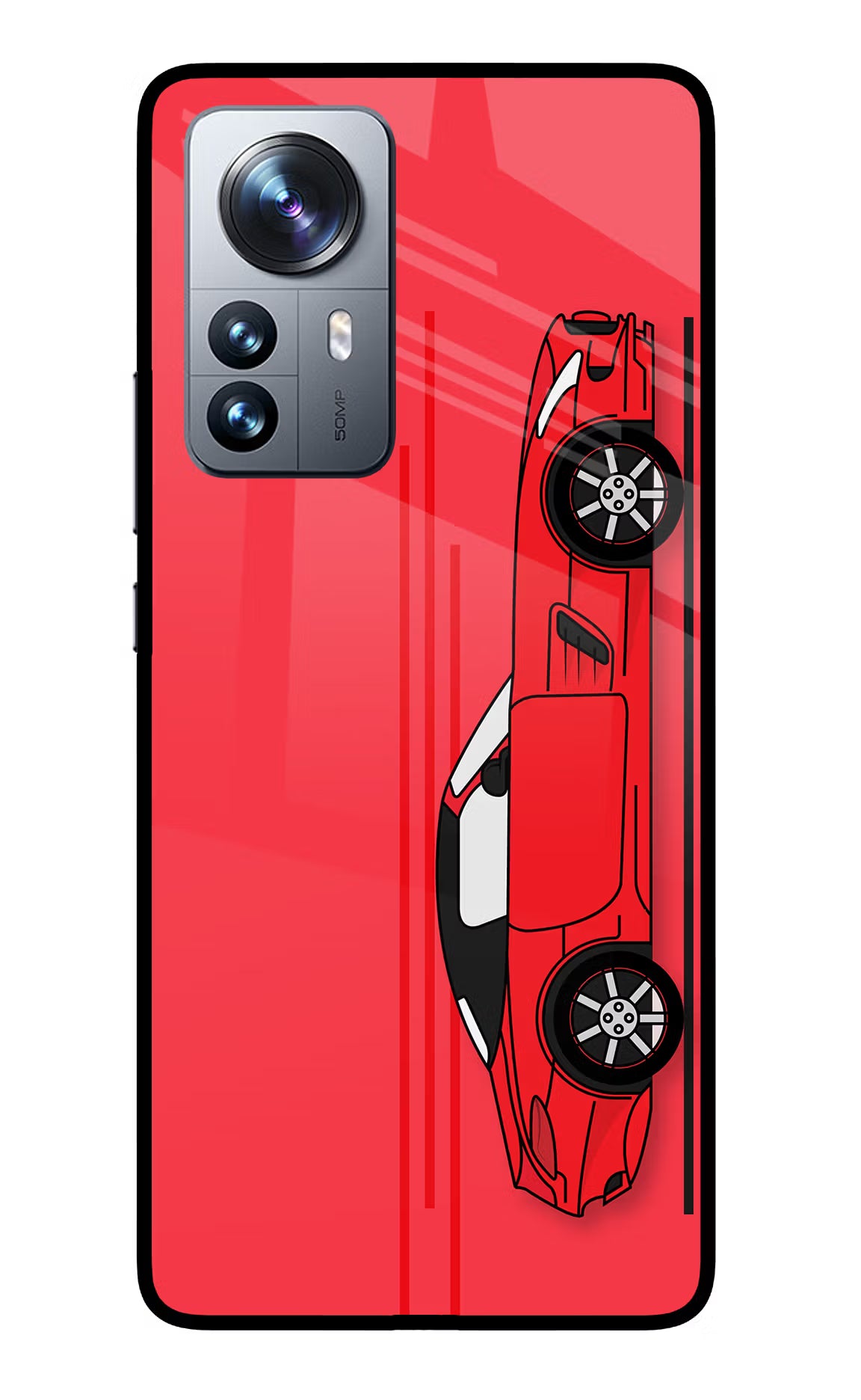 Red Velocity Mi 12 Pro 5G Glass Case - Red Velocity Mi 12 Pro 5G Glass Case Red Velocity Mi 12 Pro 5G Glass Case