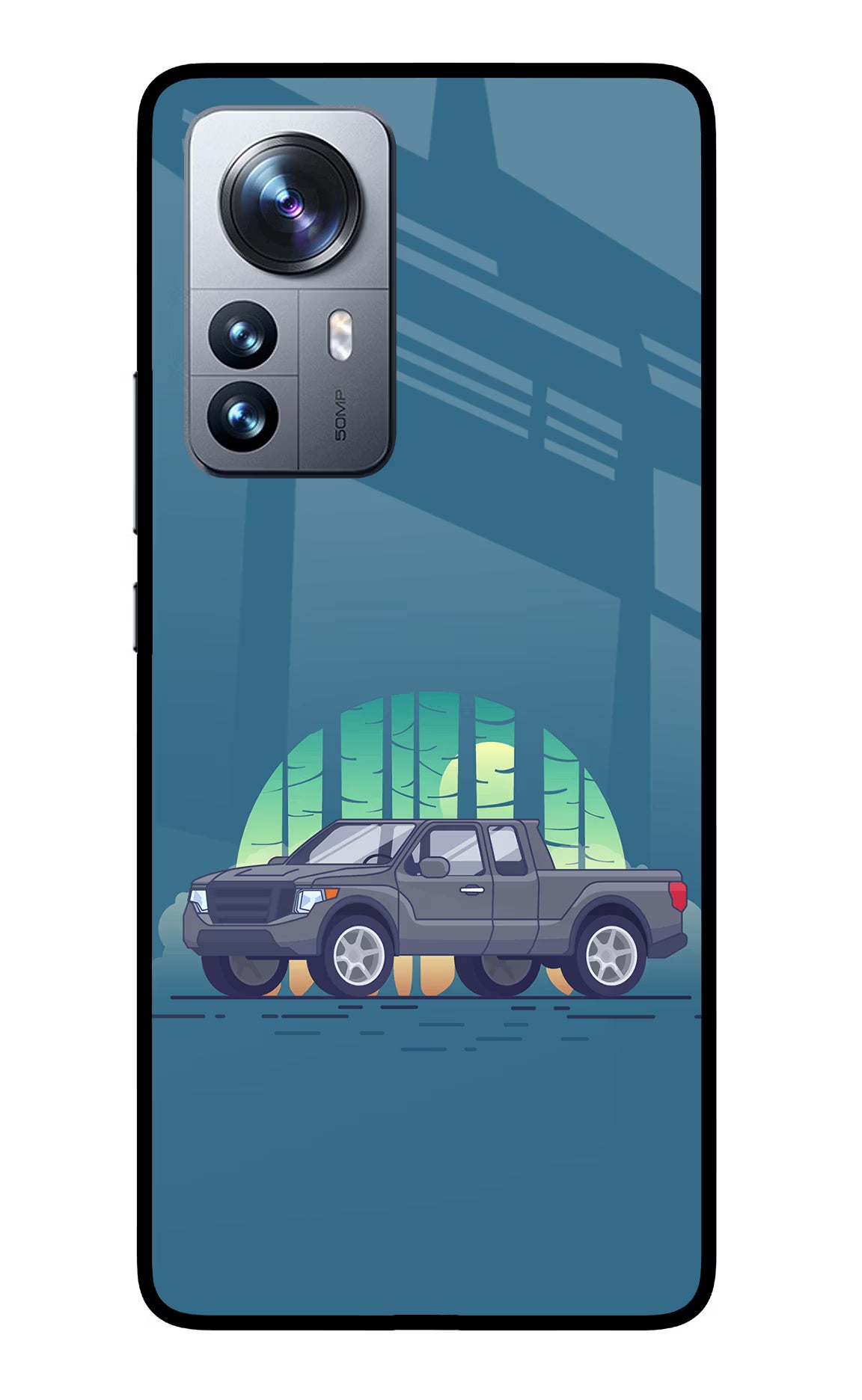 Retro Garage Vibe Mi 12 Pro 5G Back Cover - Retro Garage Vibe Mi 12 Pro 5G Glass Case Back Cover by Casekaro Retro Garage Vibe Mi 12 Pro 5G Glass Case Back Cover by Casekaro