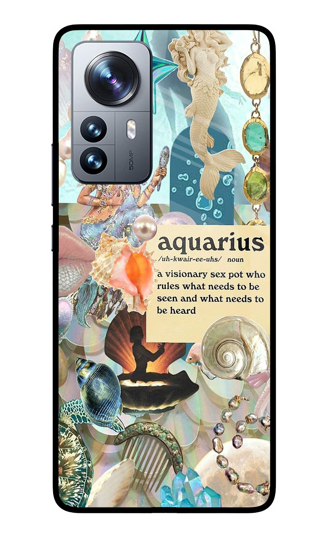 Aquarius Zodiac Mi 12 Pro 5G Back Cover - Aquarius Zodiac Mi 12 Pro 5G Glass Case Back Cover by Casekaro Aquarius Zodiac Mi 12 Pro 5G Glass Case Back Cover by Casekaro