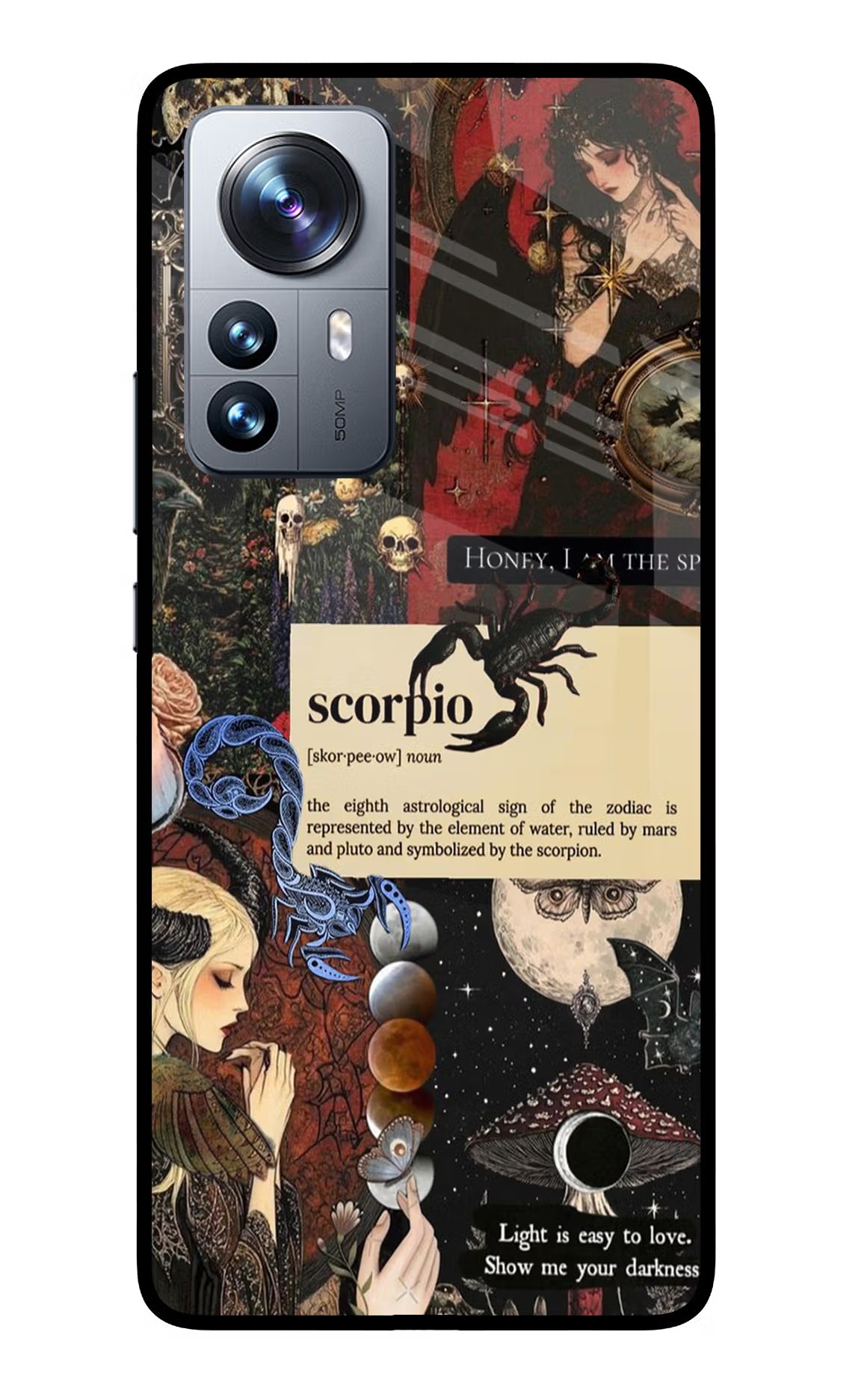 Scorpio Zodiac Mi 12 Pro 5G Back Cover - Scorpio Zodiac Mi 12 Pro 5G Glass Case Back Cover by Casekaro Scorpio Zodiac Mi 12 Pro 5G Glass Case Back Cover by Casekaro