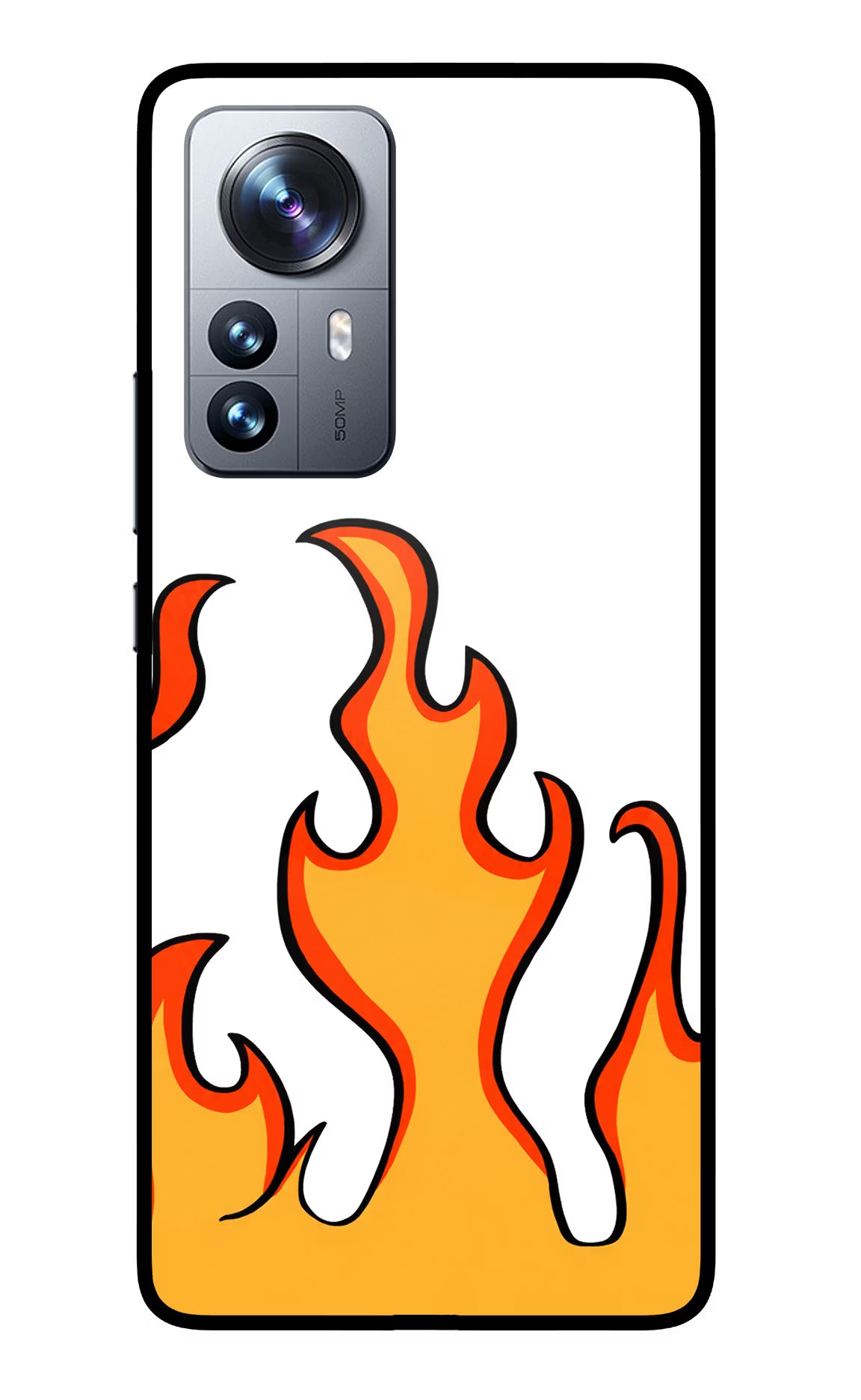 Fired Up – White Mi 12 Pro 5G Back Cover - Fired Up – White Mi 12 Pro 5G Glass Case Back Cover by Casekaro Fired Up – White Mi 12 Pro 5G Glass Case Back Cover by Casekaro