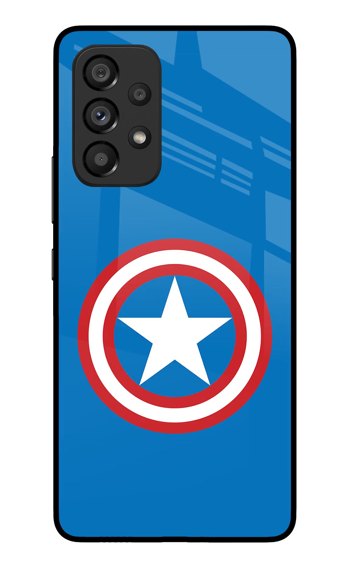 Captain America Logo Samsung A53 5G Glass Case - Captain America Logo Samsung A53 5G Glass Case Captain America Logo Samsung A53 5G Glass Case