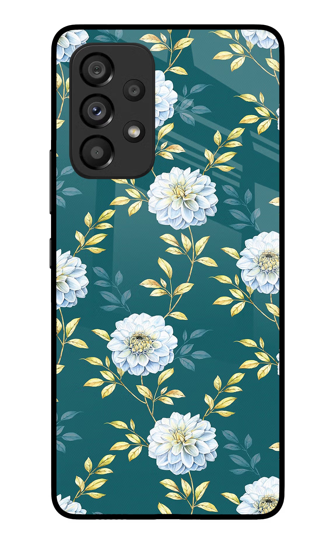 Flowers Samsung A53 5G Glass Case - Flowers Samsung A53 5G Glass Case Flowers Samsung A53 5G Glass Case