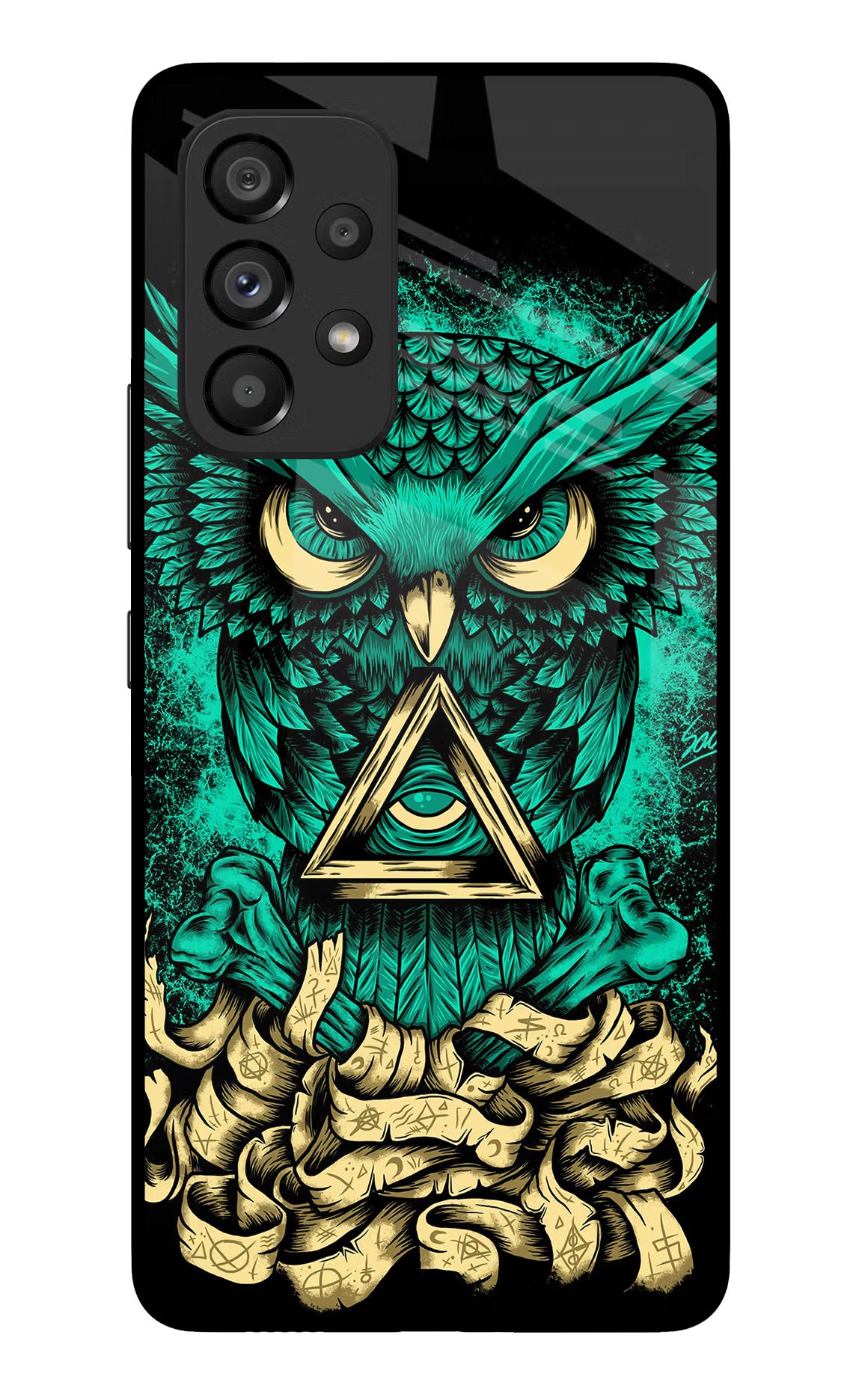 Green Owl Samsung A53 5G Glass Case - Green Owl Samsung A53 5G Glass Case Green Owl Samsung A53 5G Glass Case