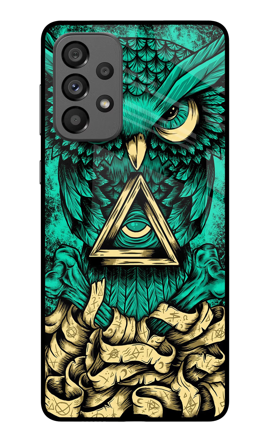 Green Owl Samsung A73 5G Glass Case - Green Owl Samsung A73 5G Glass Case Green Owl Samsung A73 5G Glass Case