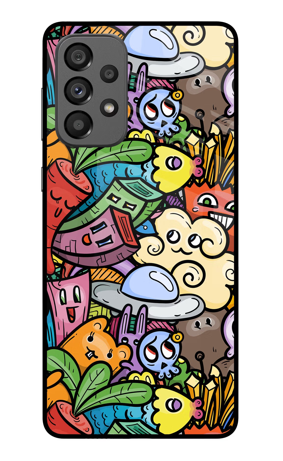 Veggie Doodle Samsung A73 5G Glass Case - Veggie Doodle Samsung A73 5G Glass Case Veggie Doodle Samsung A73 5G Glass Case
