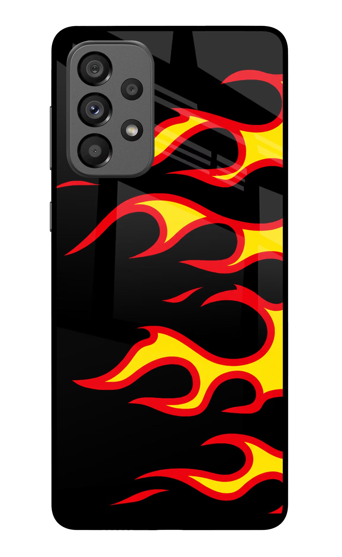 Side Sweep Flames Samsung A73 5G Glass Case - Side Sweep Flames Samsung A73 5G Glass Case Side Sweep Flames Samsung A73 5G Glass Case