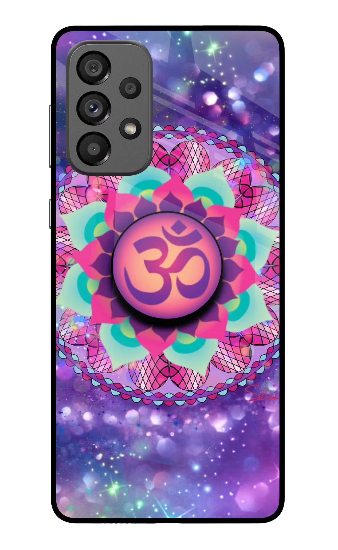 Om Purple Samsung A73 5G Glass Case - Om Purple Samsung A73 5G Glass Case Om Purple Samsung A73 5G Glass Case
