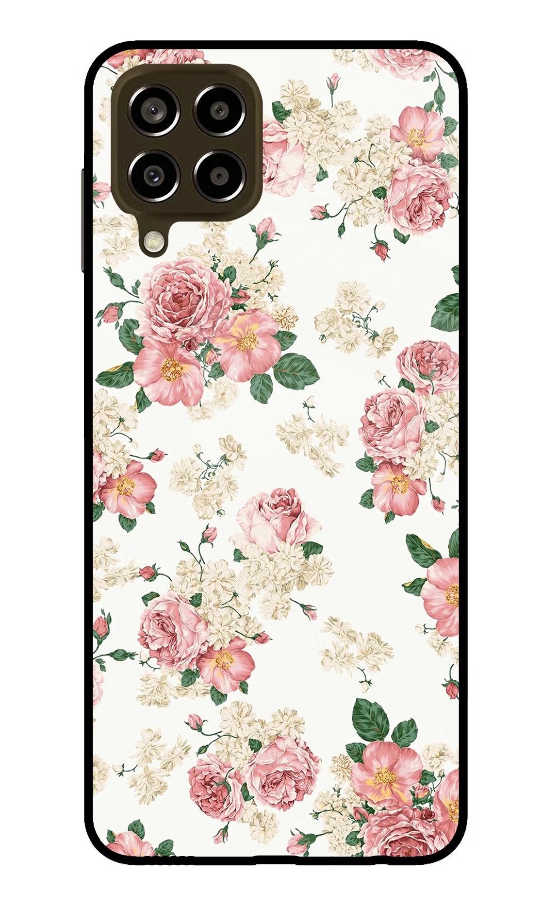 Flowers Samsung M33 5G Glass Case - Flowers Samsung M33 5G Glass Case Flowers Samsung M33 5G Glass Case