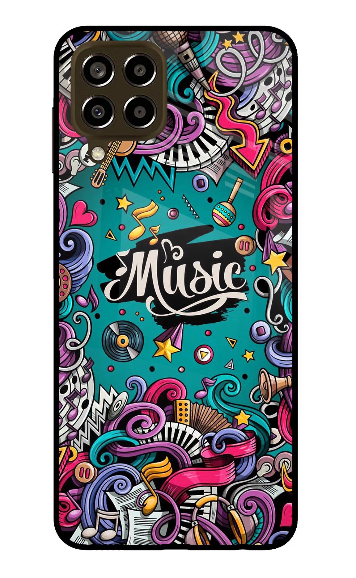 Music Graffiti Samsung M33 5G Glass Case - Music Graffiti Samsung M33 5G Glass Case Music Graffiti Samsung M33 5G Glass Case