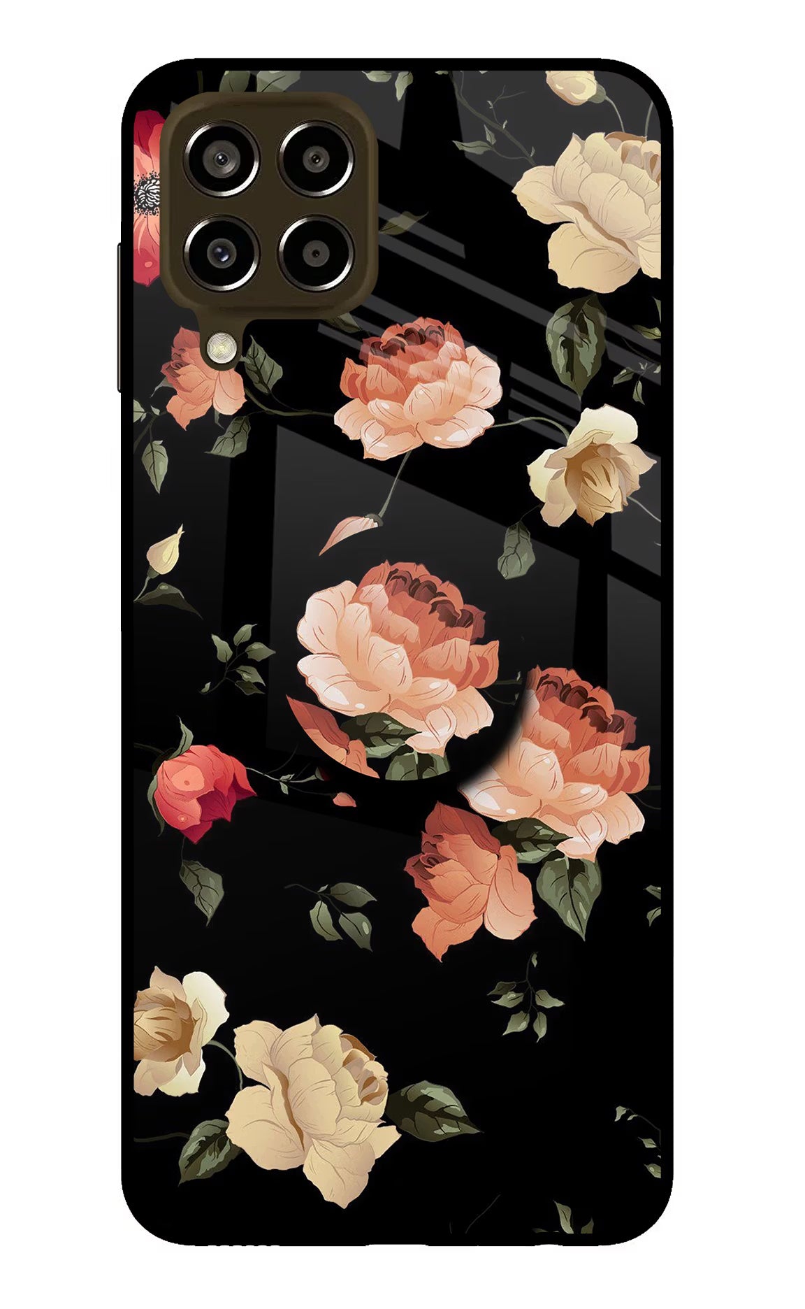 Flowers Samsung M33 5G Glass Case - Flowers Samsung M33 5G Glass Case Flowers Samsung M33 5G Glass Case