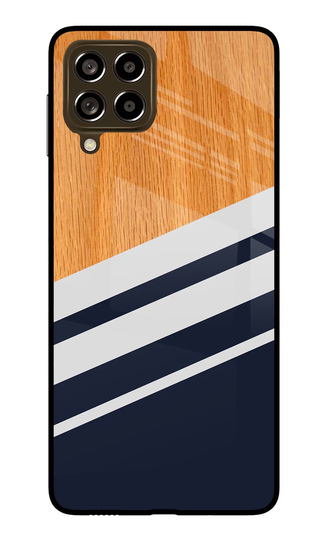 Blue and white wooden Samsung M53 5G Glass Case - Blue and white wooden Samsung M53 5G Glass Case Blue and white wooden Samsung M53 5G Glass Case