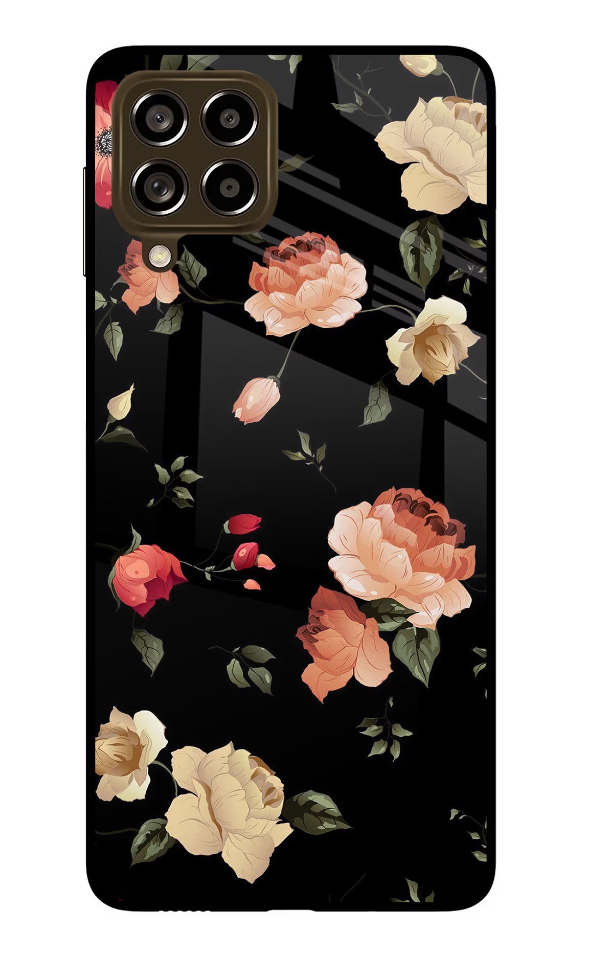 Flowers Samsung M53 5G Glass Case - Flowers Samsung M53 5G Glass Case Flowers Samsung M53 5G Glass Case
