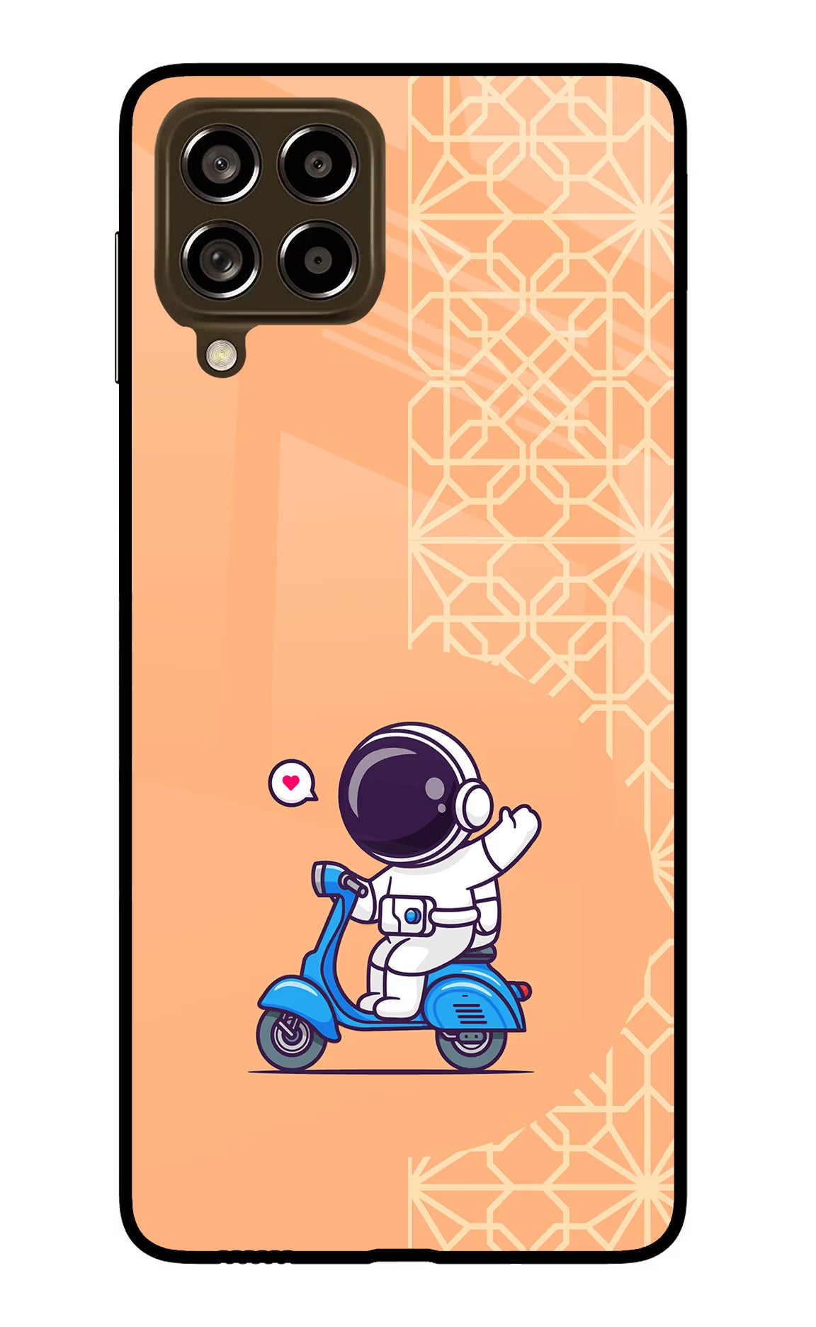 Cute Astronaut Riding Samsung M53 5G Glass Case - Cute Astronaut Riding Samsung M53 5G Glass Case Cute Astronaut Riding Samsung M53 5G Glass Case