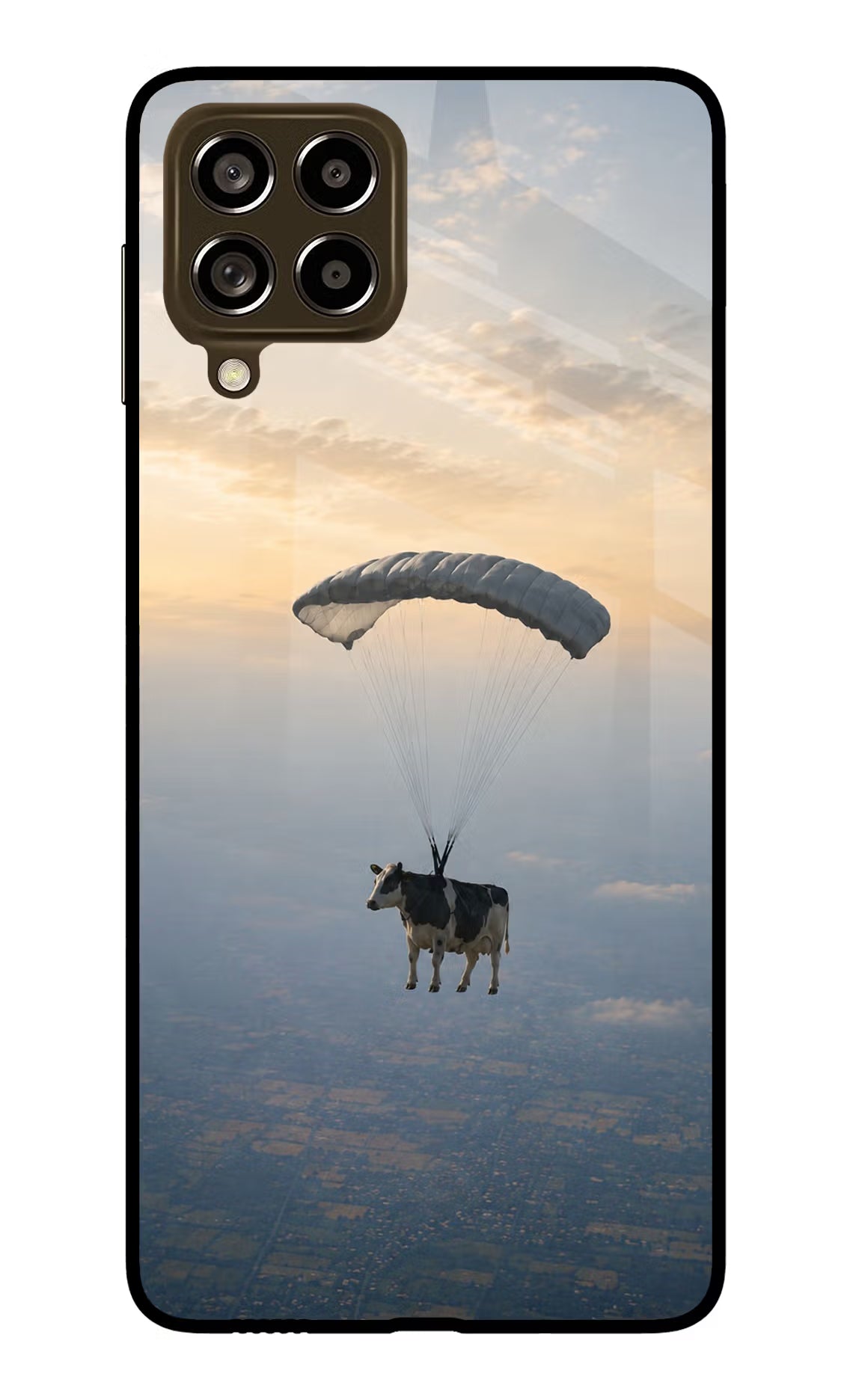 Skydiving Cow Samsung M53 5G Glass Case - Skydiving Cow Samsung M53 5G Glass Case Skydiving Cow Samsung M53 5G Glass Case