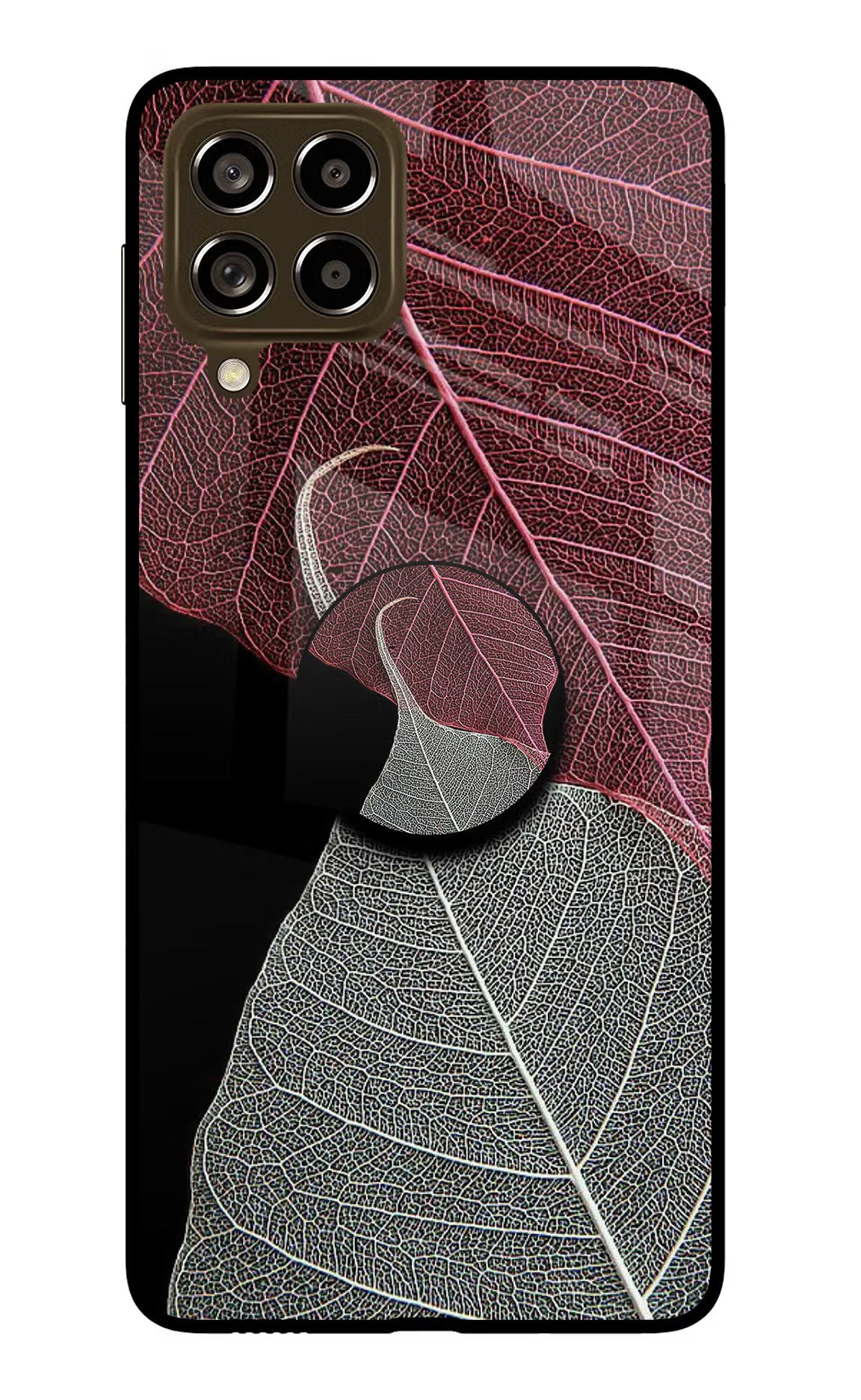 Leaf Pattern Samsung M53 5G Glass Case - Leaf Pattern Samsung M53 5G Glass Case Leaf Pattern Samsung M53 5G Glass Case