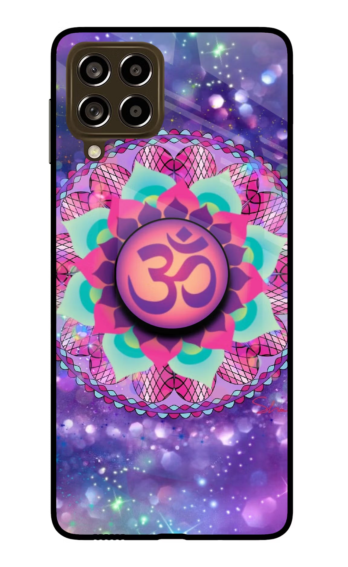 Om Purple Samsung M53 5G Glass Case - Om Purple Samsung M53 5G Glass Case Om Purple Samsung M53 5G Glass Case