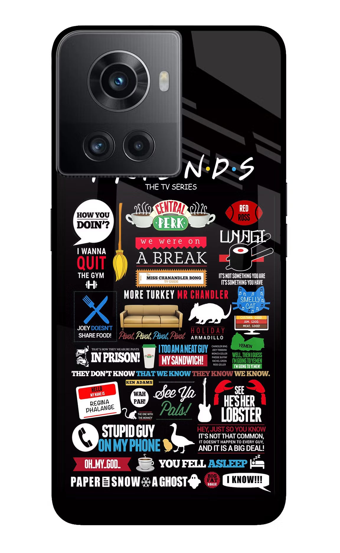 FRIENDS OnePlus 10R 5G Glass Case - FRIENDS OnePlus 10R 5G Glass Case FRIENDS OnePlus 10R 5G Glass Case