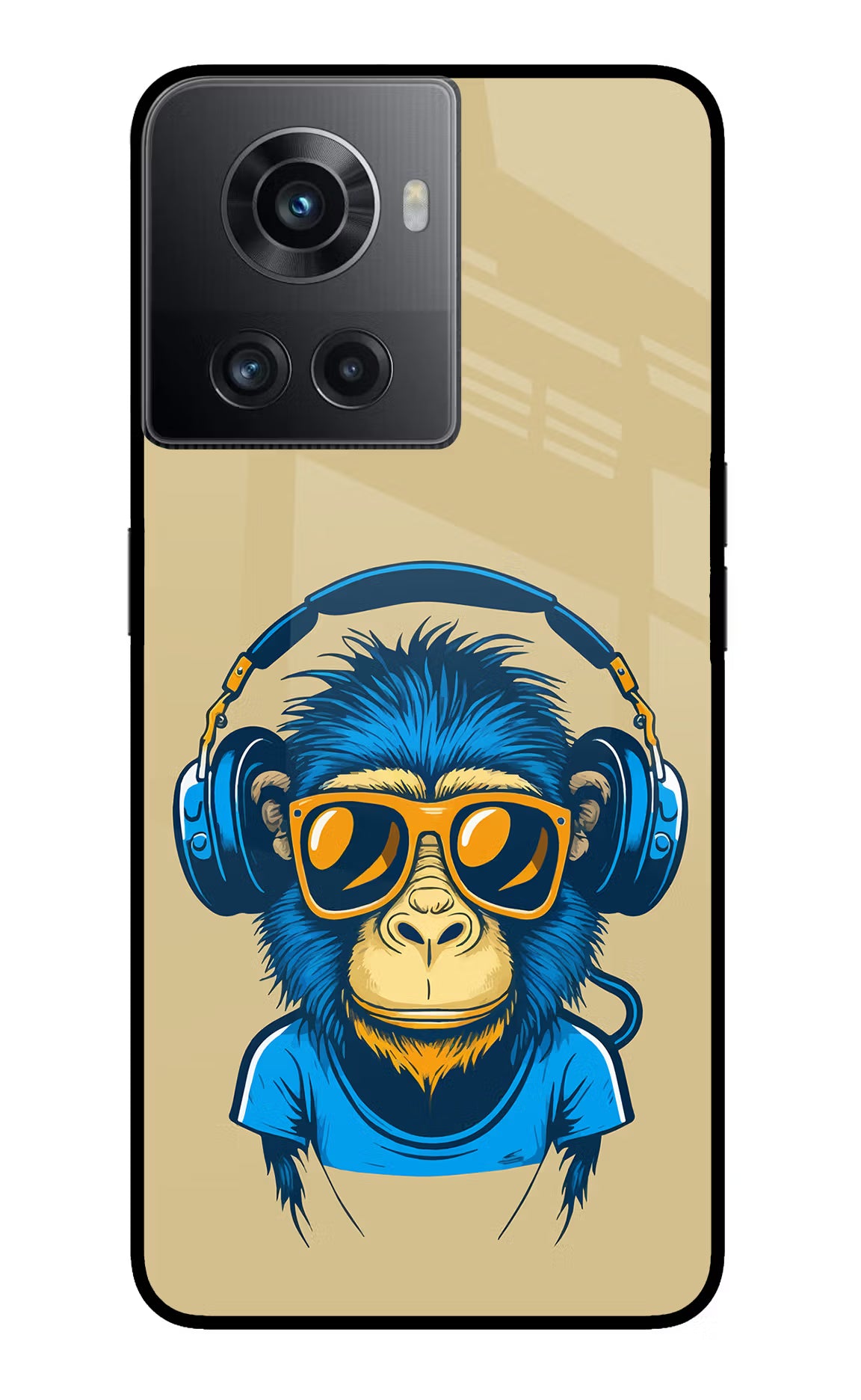Monkey Headphone OnePlus 10R 5G Glass Case - Monkey Headphone OnePlus 10R 5G Glass Case Monkey Headphone OnePlus 10R 5G Glass Case