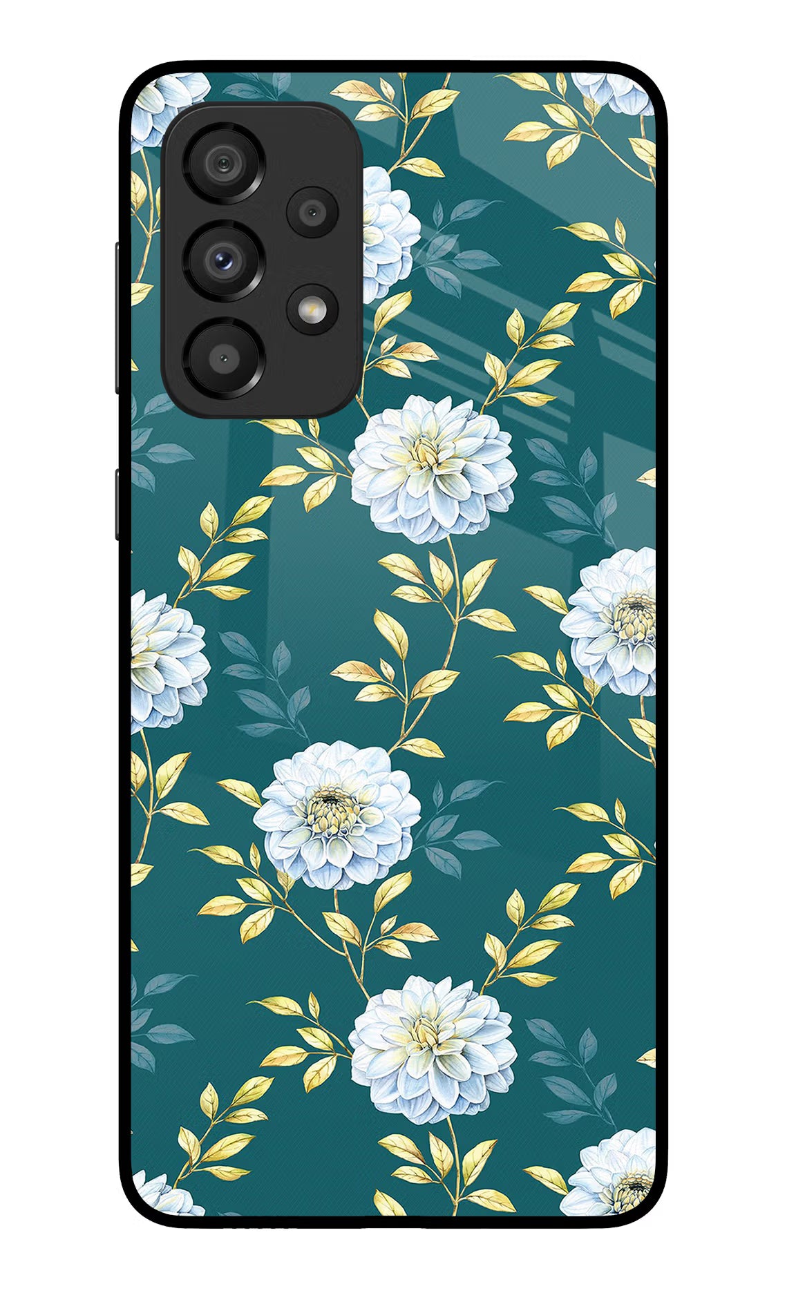 Flowers Samsung A33 5G Glass Case - Flowers Samsung A33 5G Glass Case Flowers Samsung A33 5G Glass Case