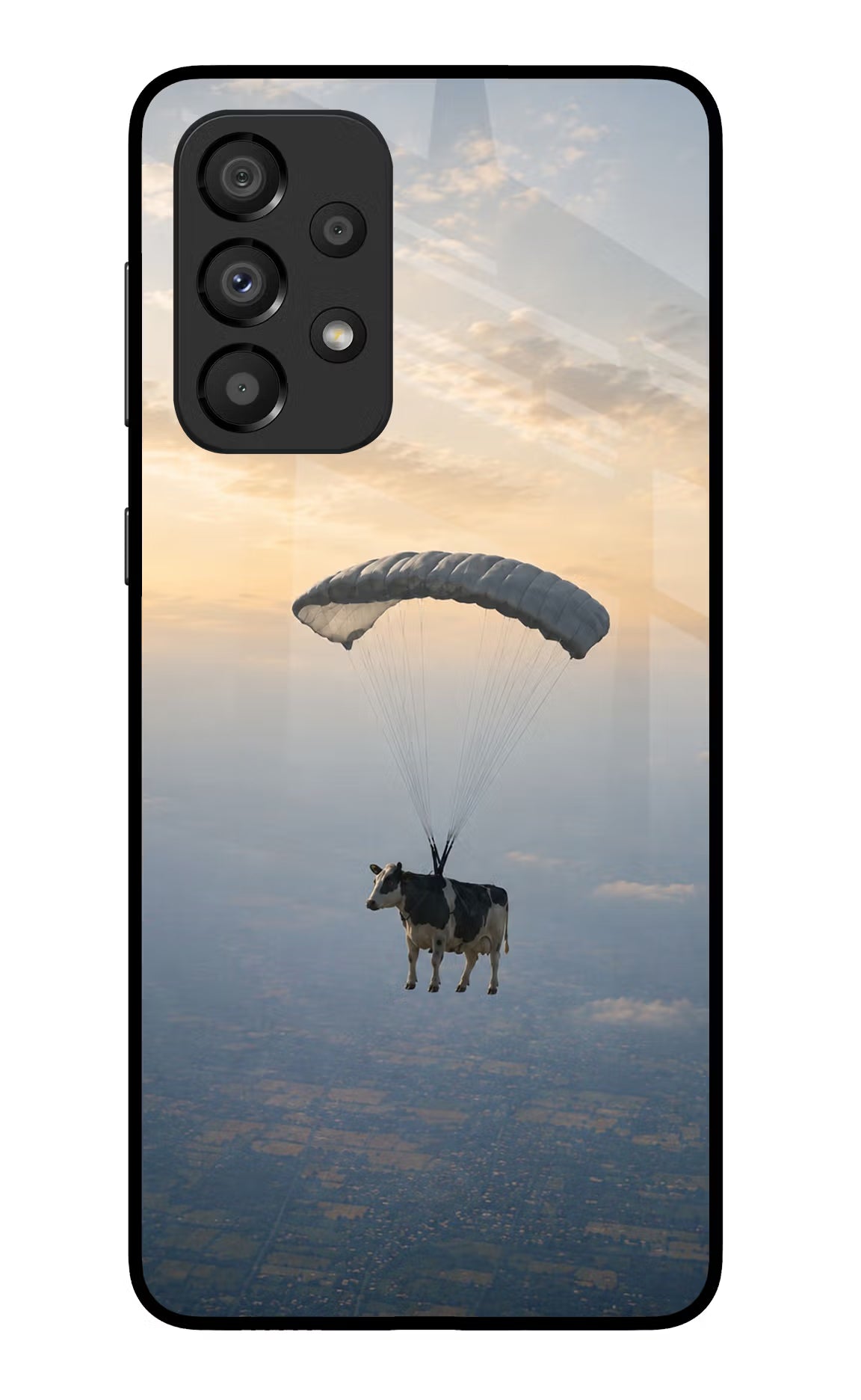 Skydiving Cow Samsung A33 5G Glass Case - Skydiving Cow Samsung A33 5G Glass Case Skydiving Cow Samsung A33 5G Glass Case
