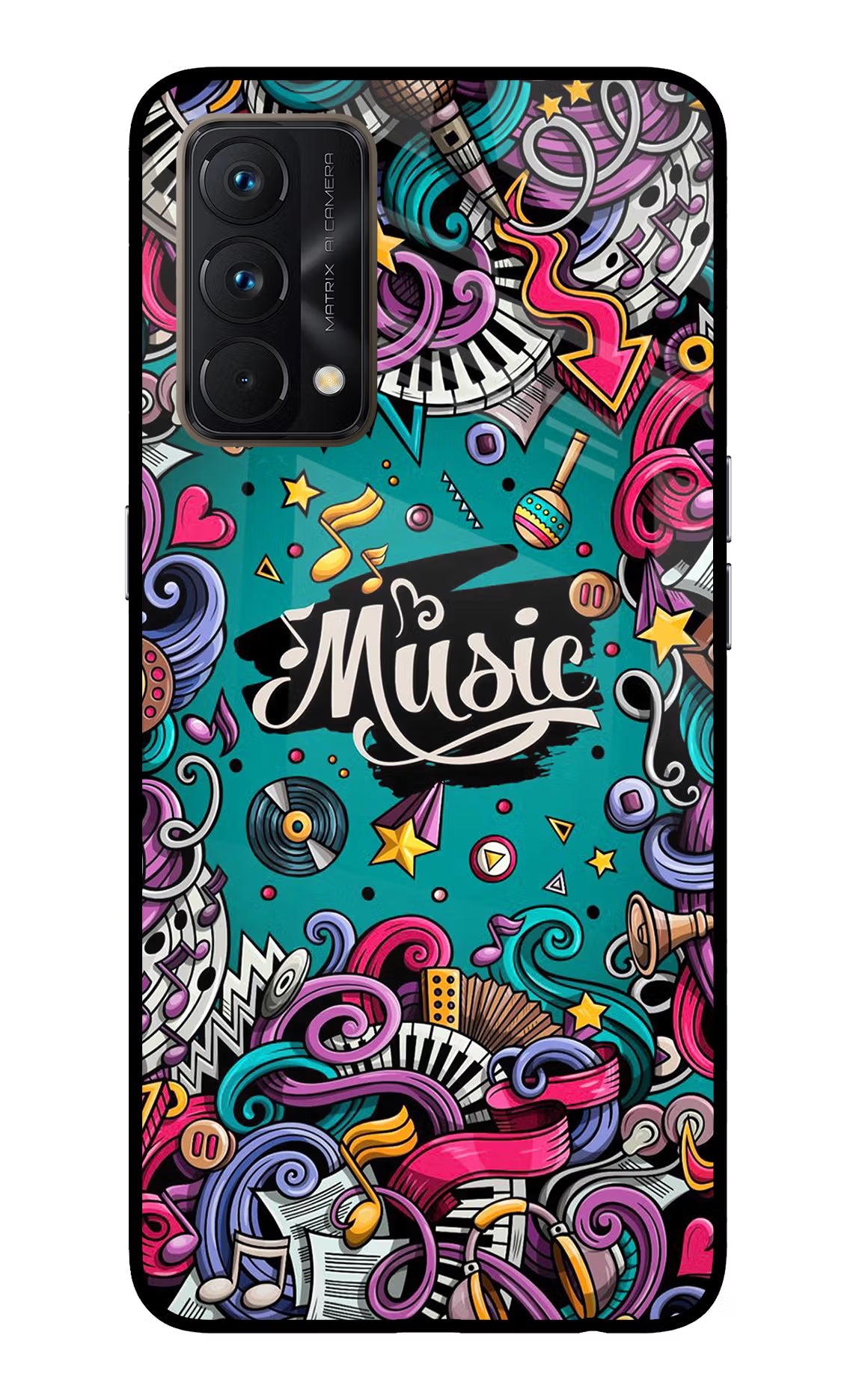 Music Graffiti Realme GT Master Edition Glass Case - Music Graffiti Realme GT Master Edition Glass Case Music Graffiti Realme GT Master Edition Glass Case