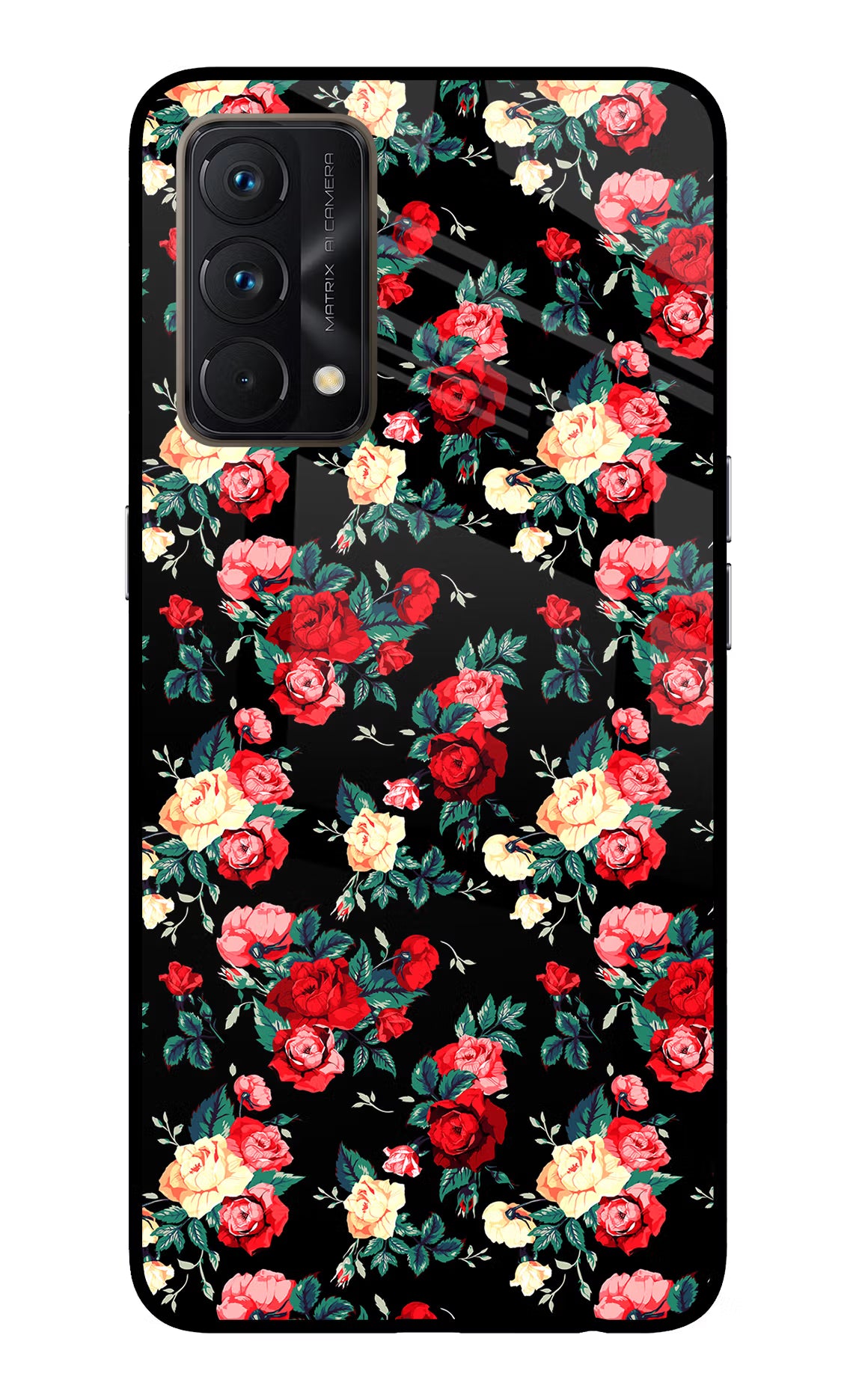 Rose Pattern Realme GT Master Edition Glass Case - Rose Pattern Realme GT Master Edition Glass Case Rose Pattern Realme GT Master Edition Glass Case
