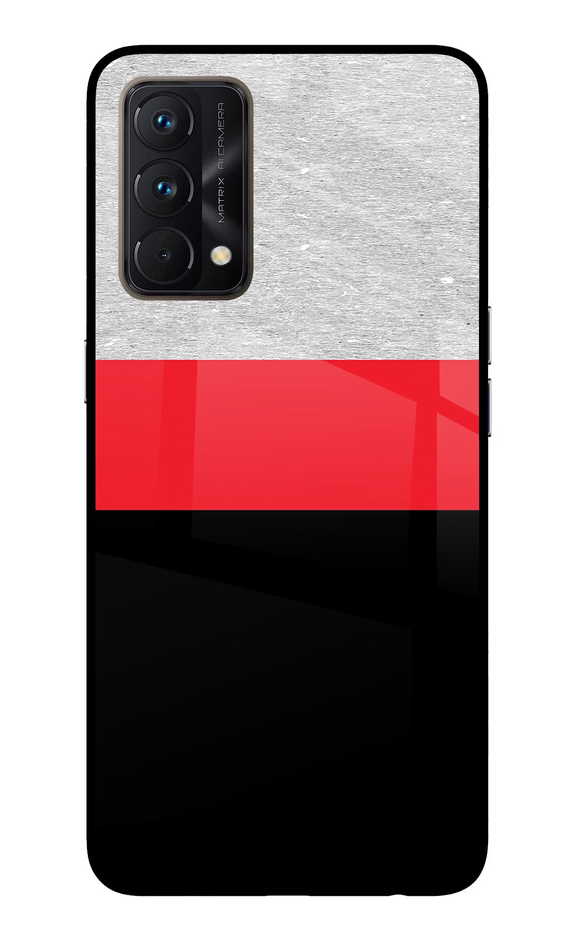 Tri Color Pattern Realme GT Master Edition Back Cover - Tri Color Pattern Realme GT Master Edition Glass Case Back Cover by Casekaro Tri Color Pattern Realme GT Master Edition Glass Case Back Cover by Casekaro