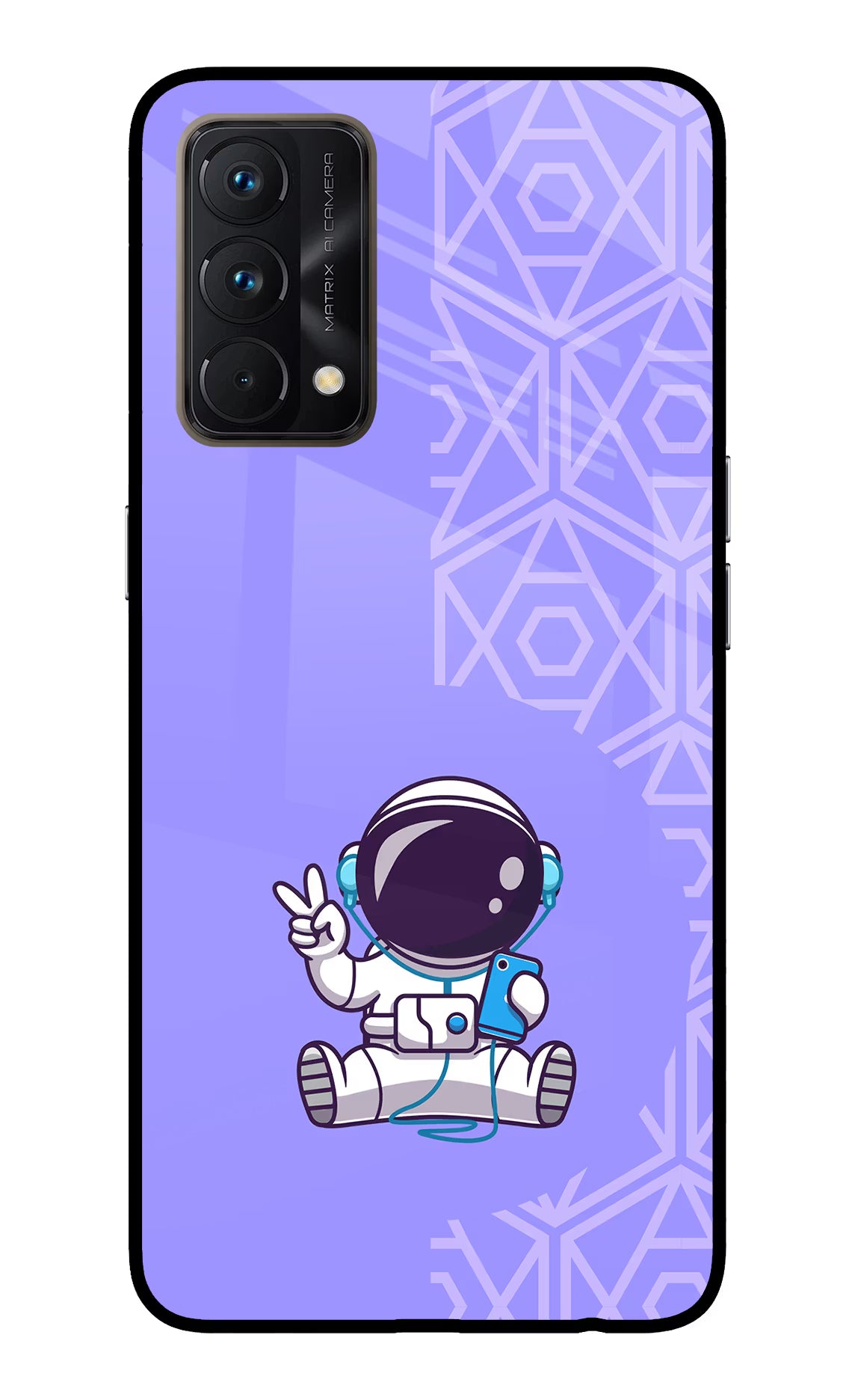 Cute Astronaut Chilling Realme GT Master Edition Back Cover - Cute Astronaut Chilling Realme GT Master Edition Glass Case Back Cover by Casekaro Cute Astronaut Chilling Realme GT Master Edition Glass Case Back Cover by Casekaro