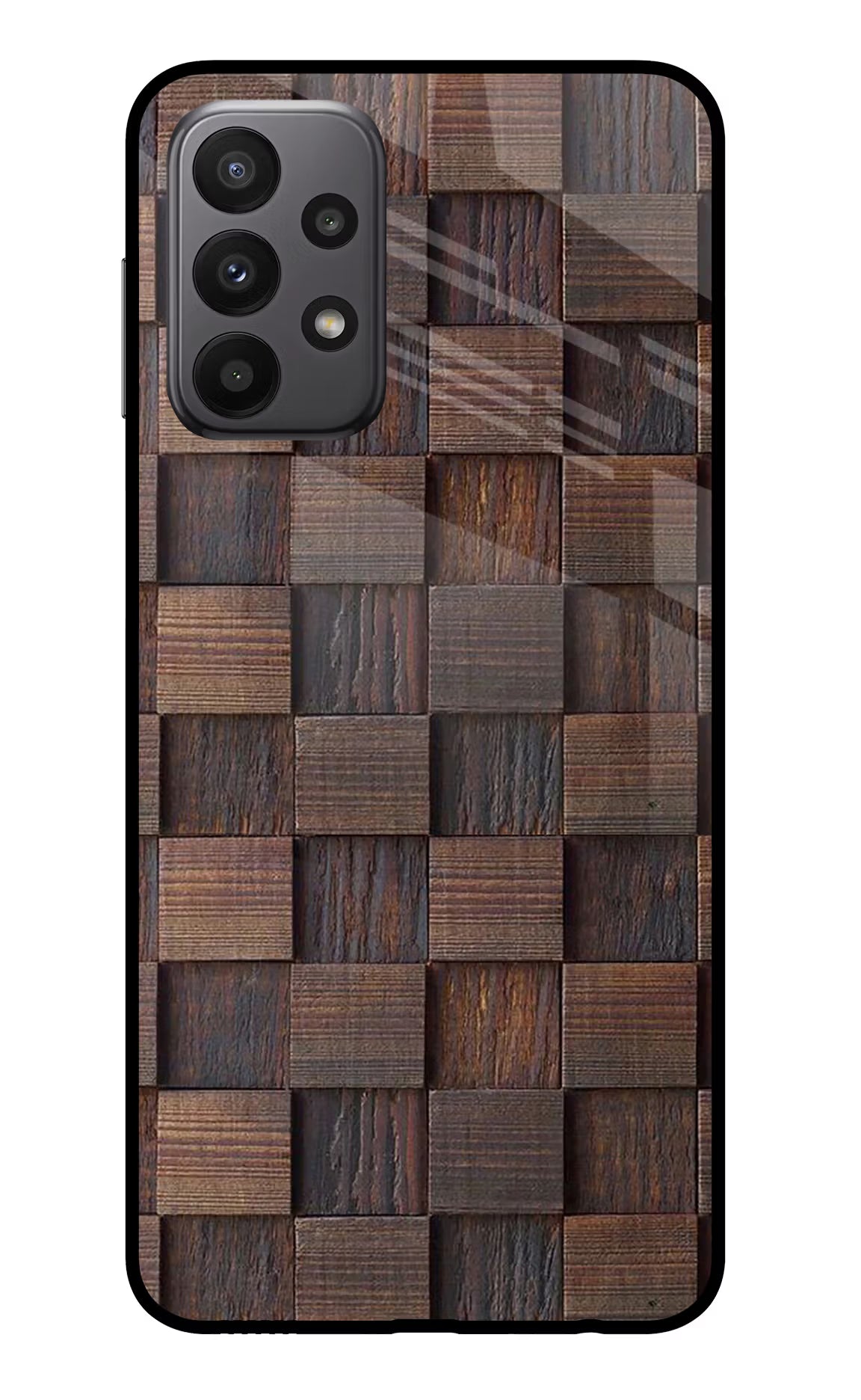 Wooden Cube Design Samsung A23 Glass Case - Wooden Cube Design Samsung A23 Glass Case Wooden Cube Design Samsung A23 Glass Case