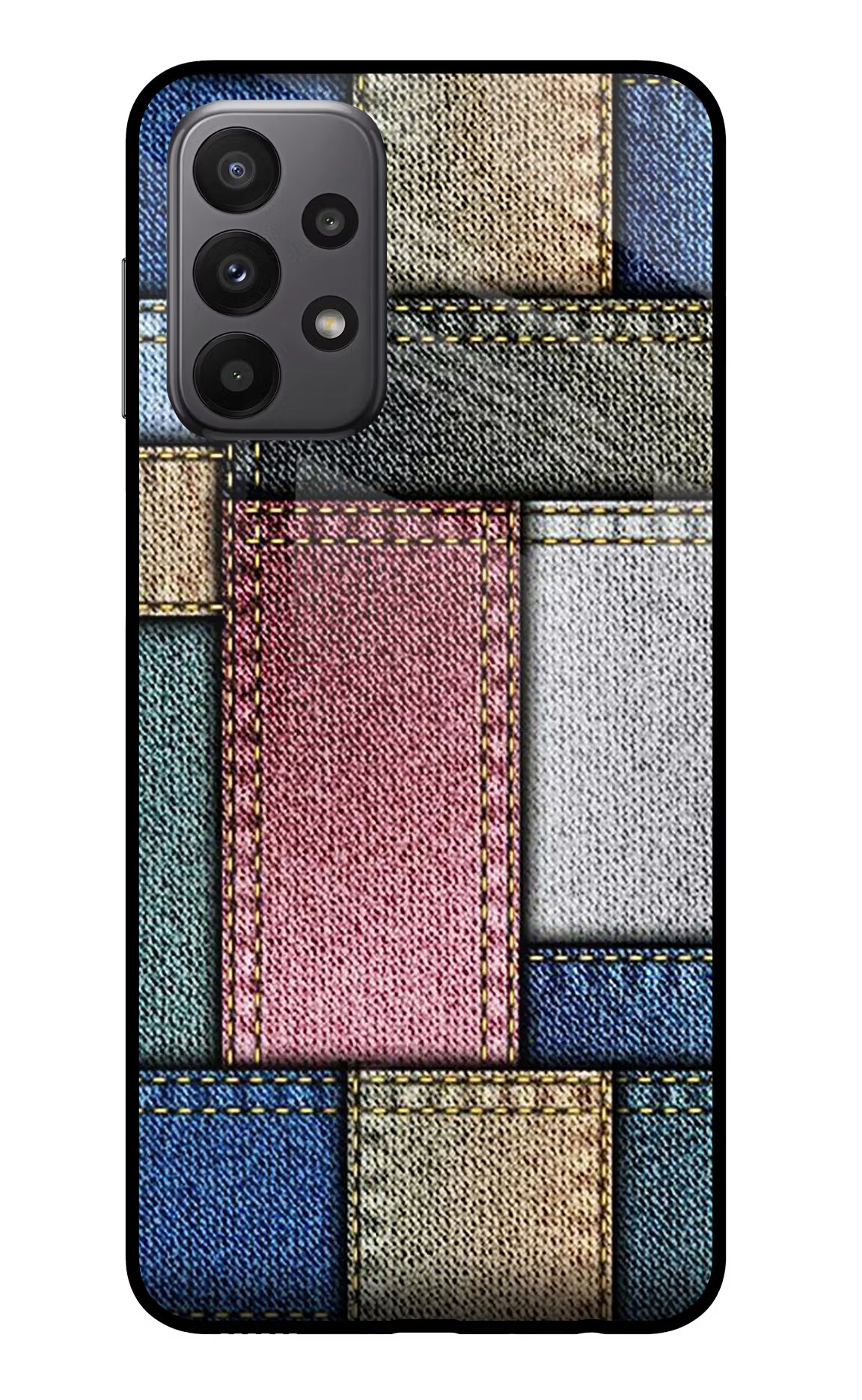 Multicolor Jeans Samsung A23 Glass Case - Multicolor Jeans Samsung A23 Glass Case Multicolor Jeans Samsung A23 Glass Case