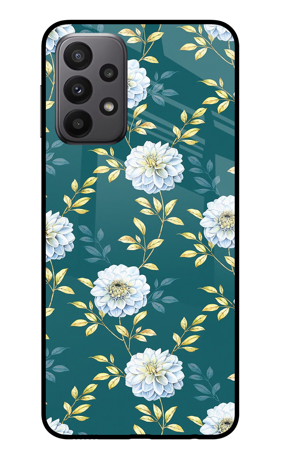 Flowers Samsung A23 Glass Case - Flowers Samsung A23 Glass Case Flowers Samsung A23 Glass Case