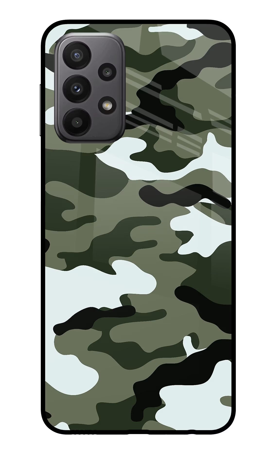 Camouflage Samsung A23 Glass Case - Camouflage Samsung A23 Glass Case Camouflage Samsung A23 Glass Case