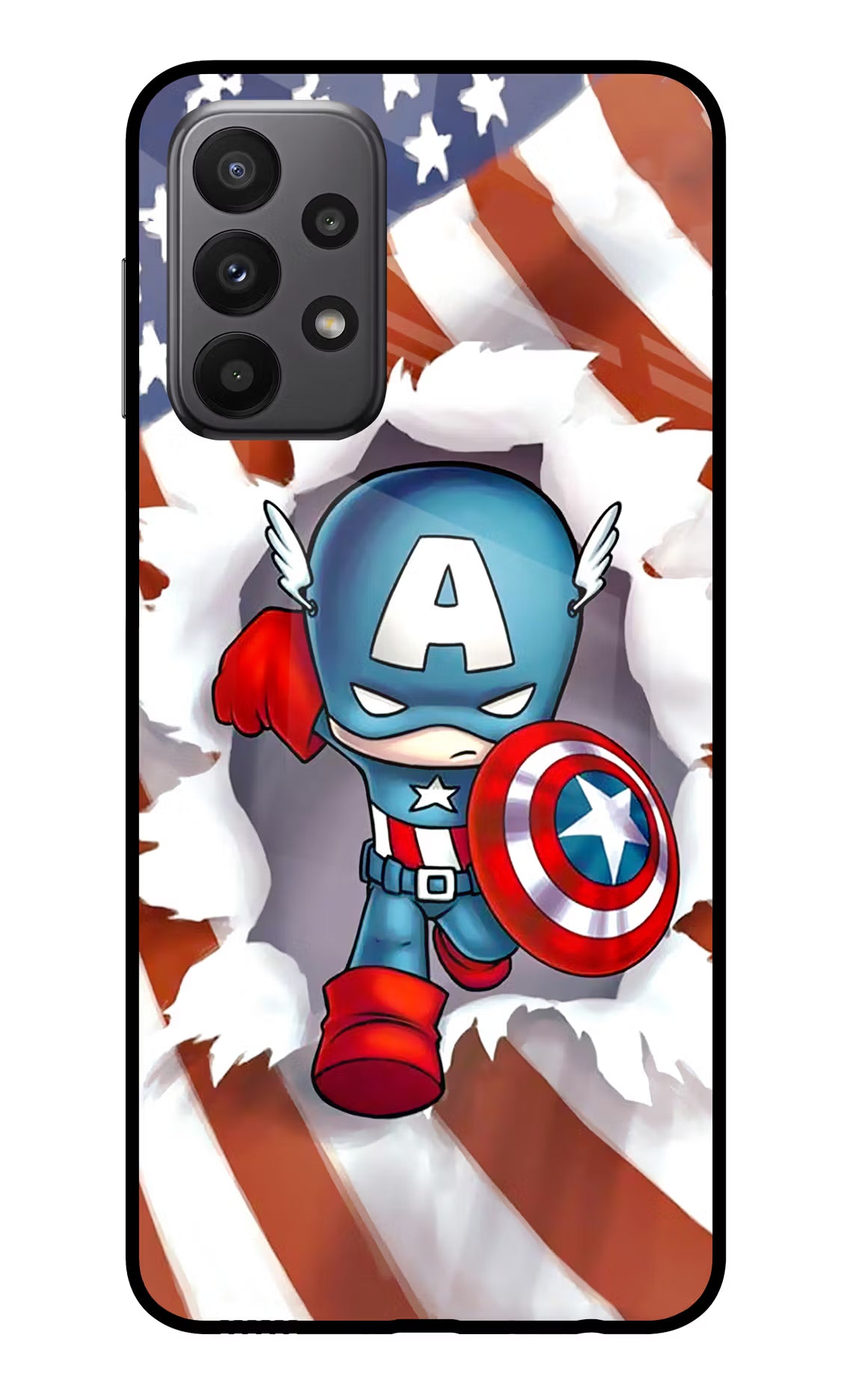 Captain America Samsung A23 Glass Case - Captain America Samsung A23 Glass Case Captain America Samsung A23 Glass Case