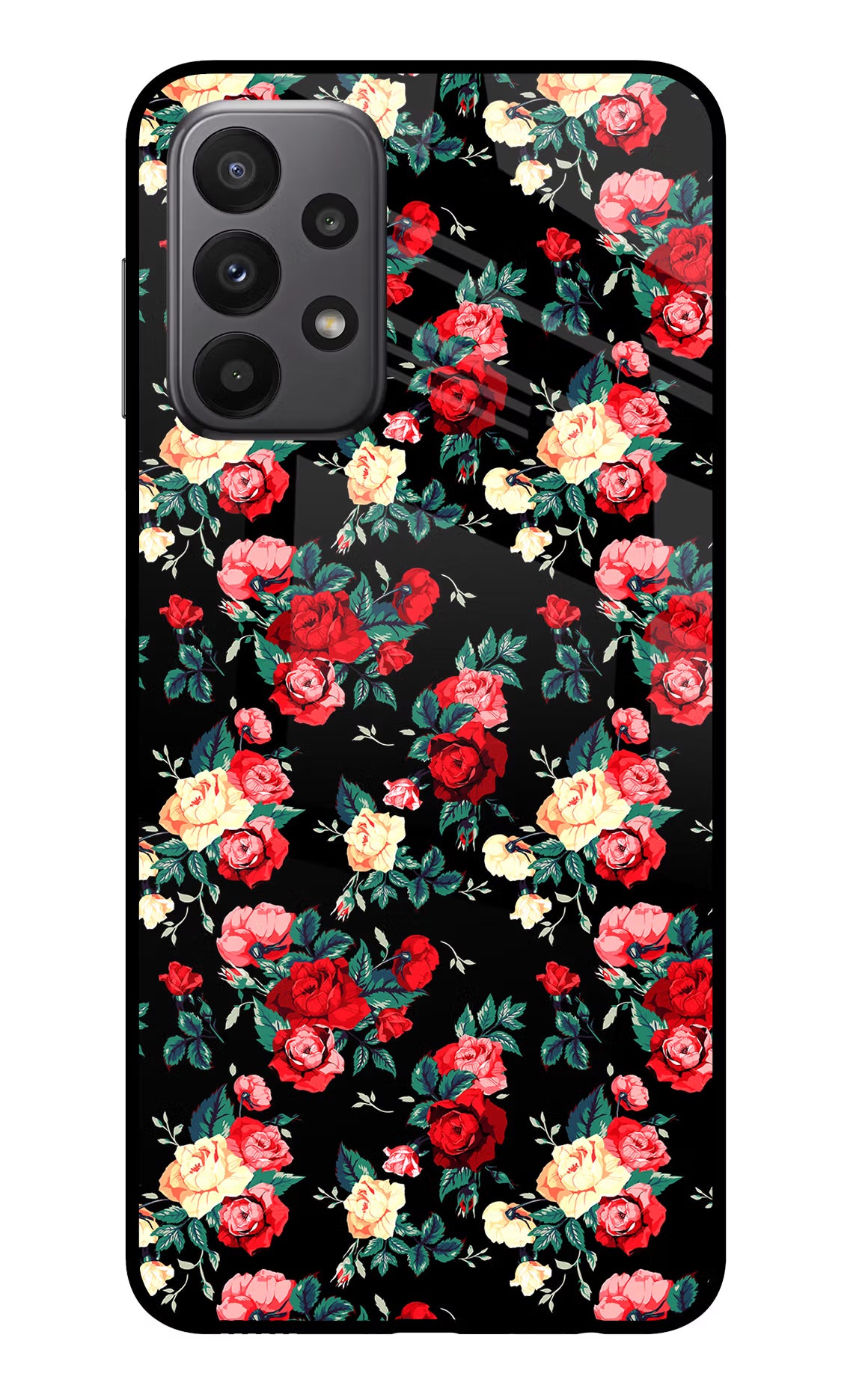 Rose Pattern Samsung A23 Glass Case - Rose Pattern Samsung A23 Glass Case Rose Pattern Samsung A23 Glass Case